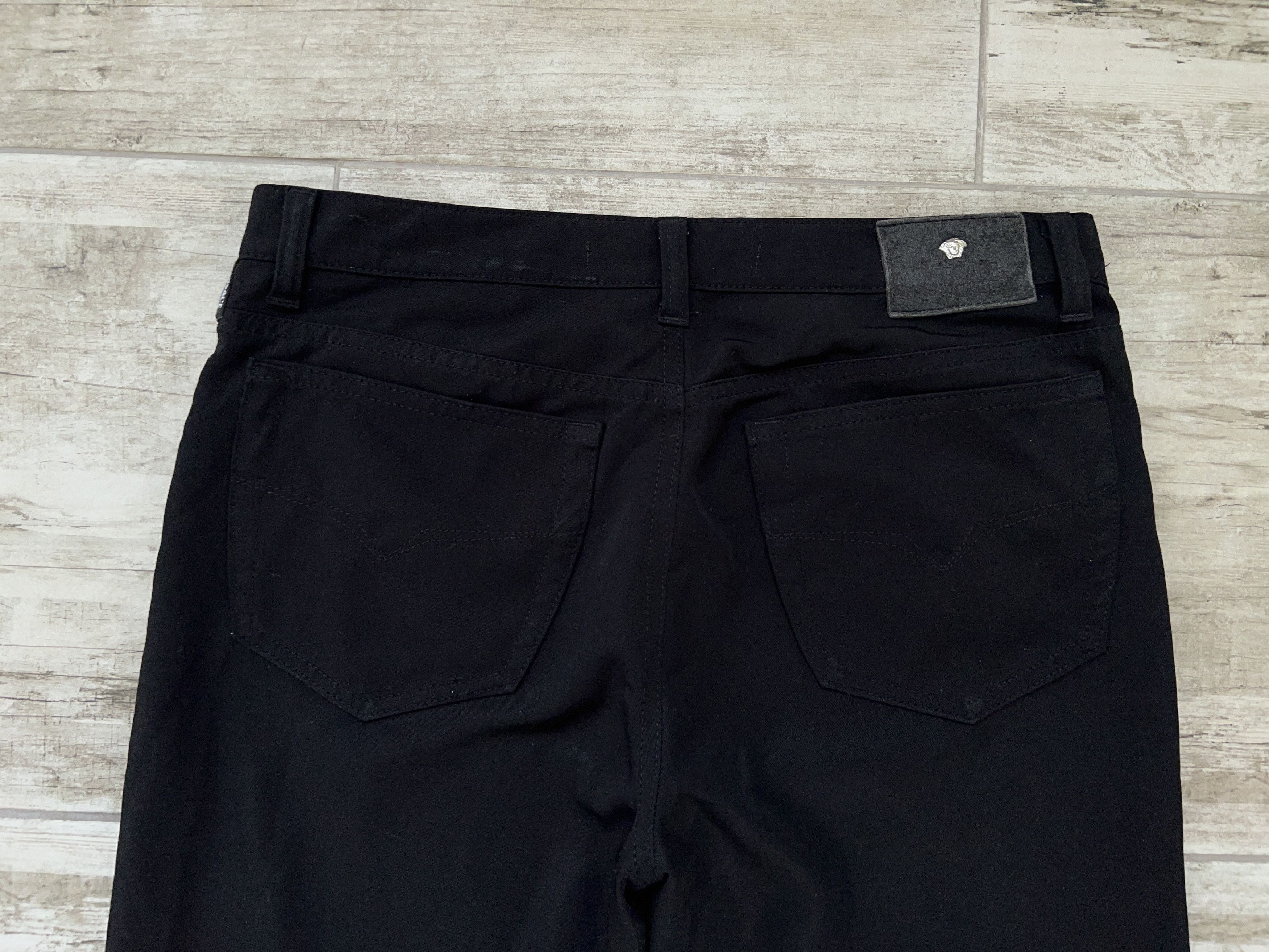 Versace × Versace Jeans Couture × Vintage Black Jeans Pants Trousers Polyester Size 30 44 Size 30" / US 8 / IT 44 - 2 Thumbnail