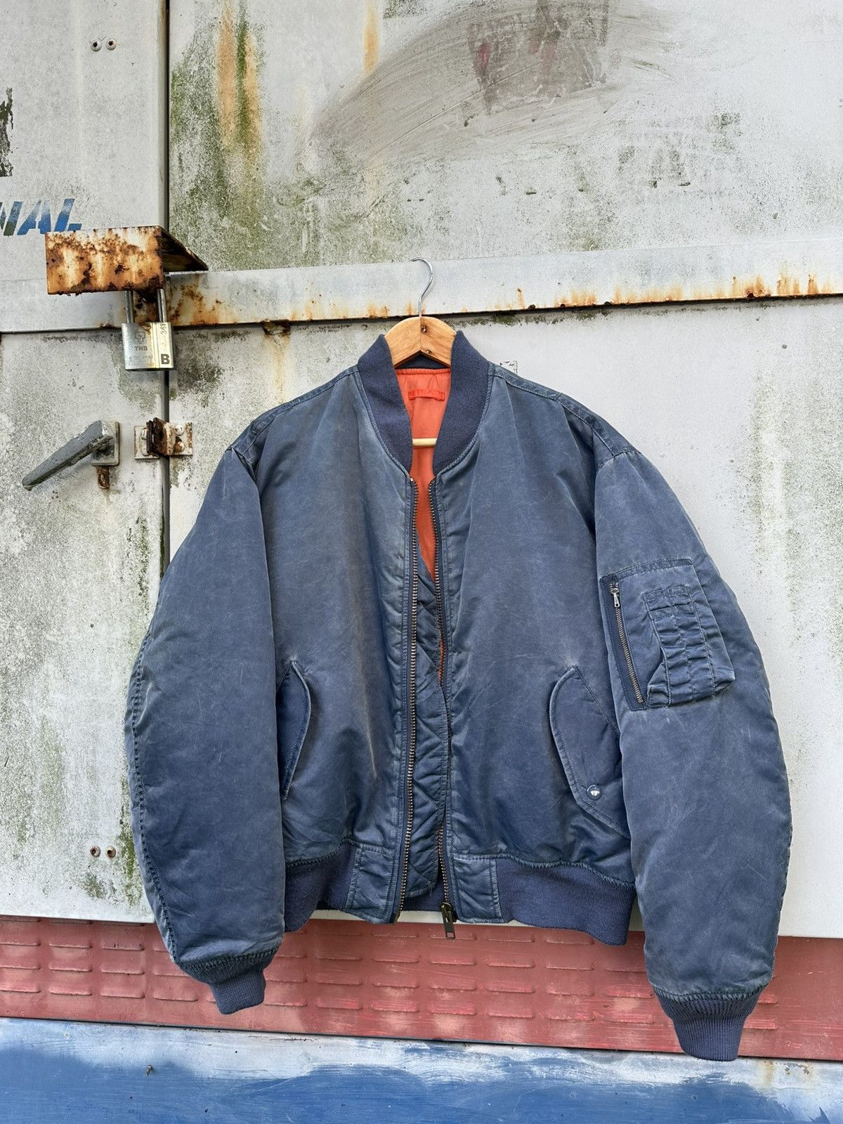 Vintage 🪖Vintage Faded MA-1 Man Intermediate Bomber Jacket Size US M / EU 48-50 / 2 - 2 Thumbnail