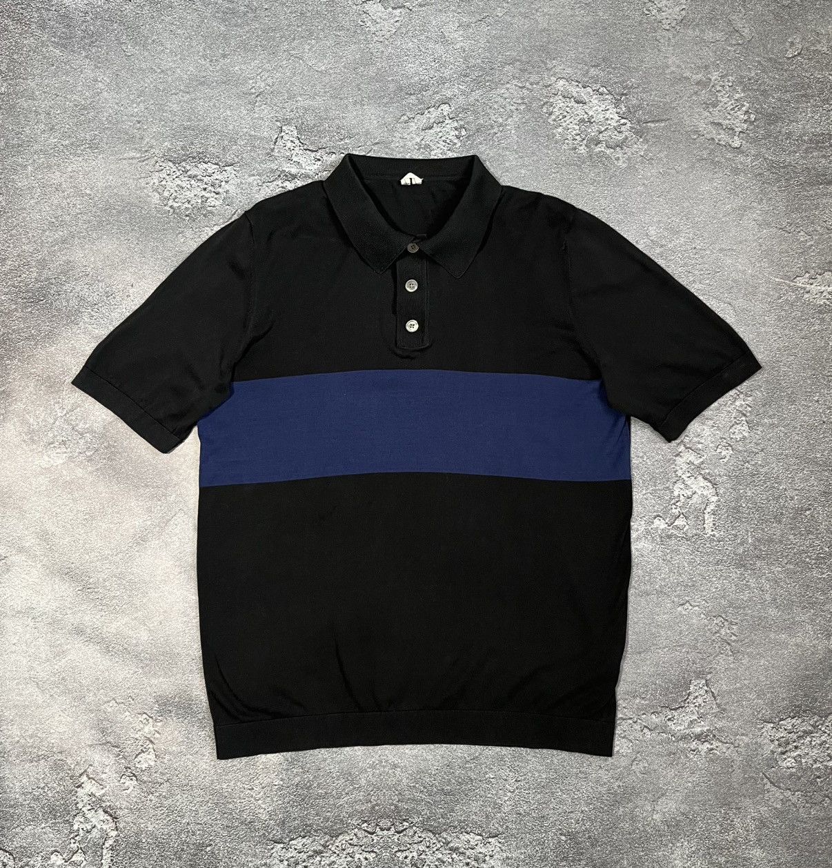 Arket Arket Black/Blue Basic Lightweight Polo Shirt Size US M / EU 48-50 / 2 - 1 Thumbnail