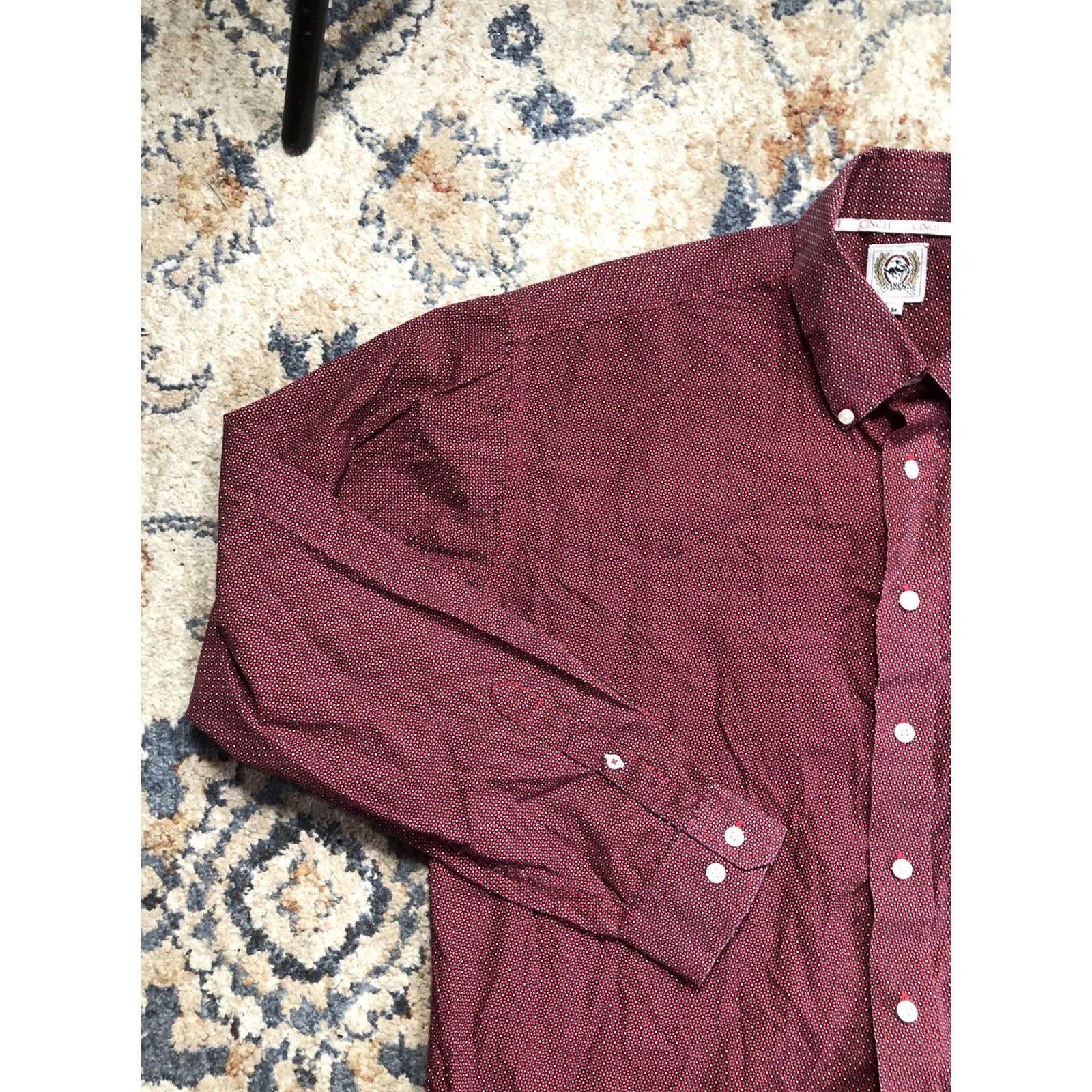 Vintage Cinch Mens M Red Geometric Long Sleeve Button-Down Western Shirt Size US M / EU 48-50 / 2 - 3 Thumbnail