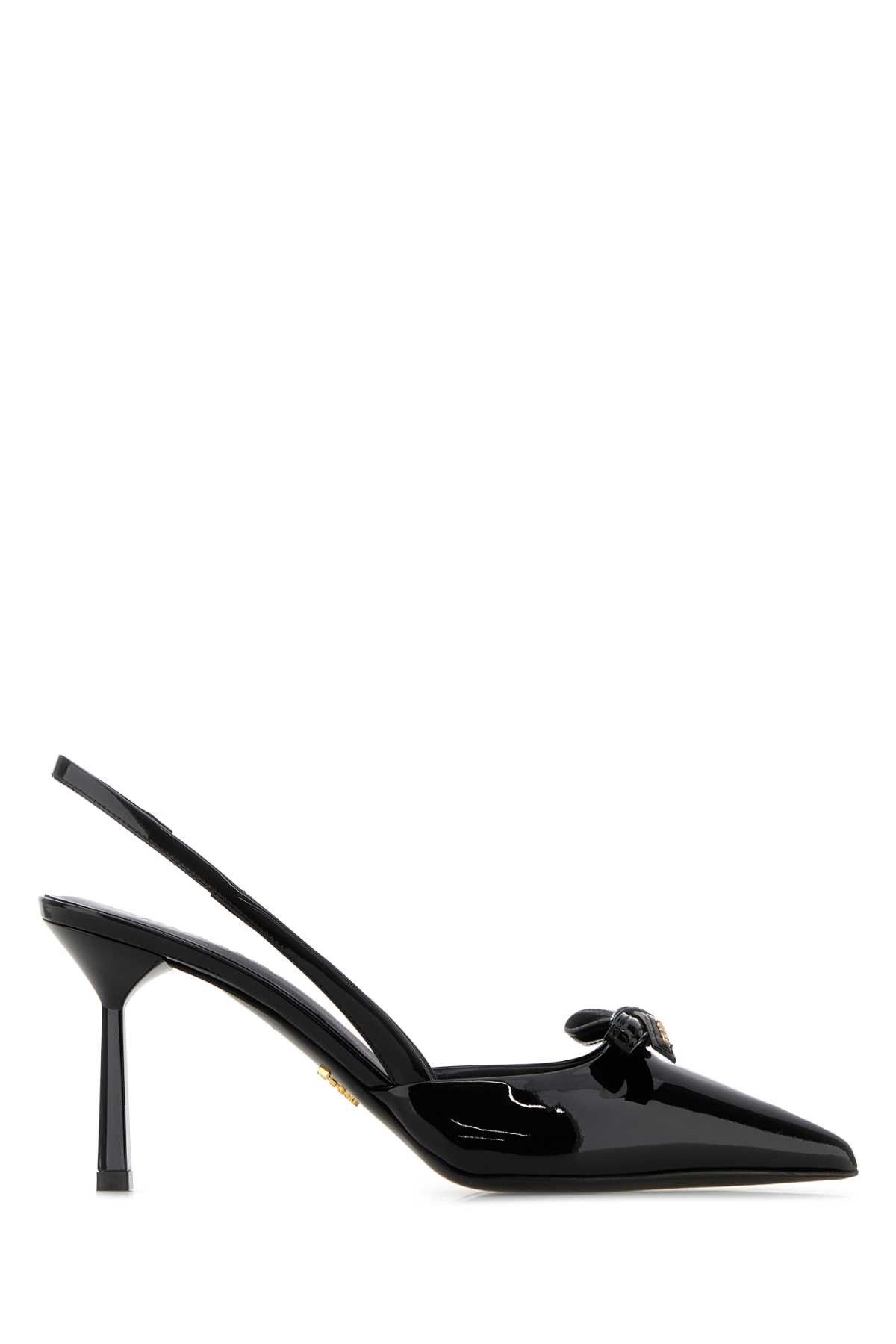 Prada Black Leather Pumps Size US 7 / IT 37 - 1 Thumbnail
