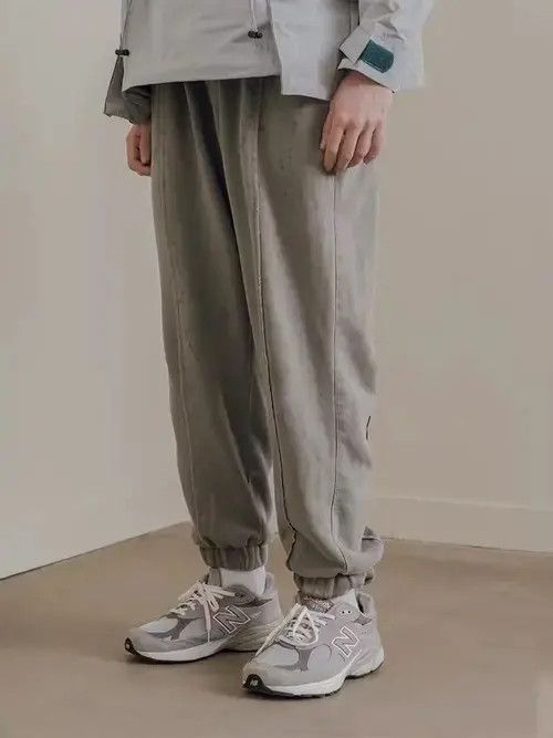 20AW Indigo Union Japan Light Grey Washed Jogger Pants
