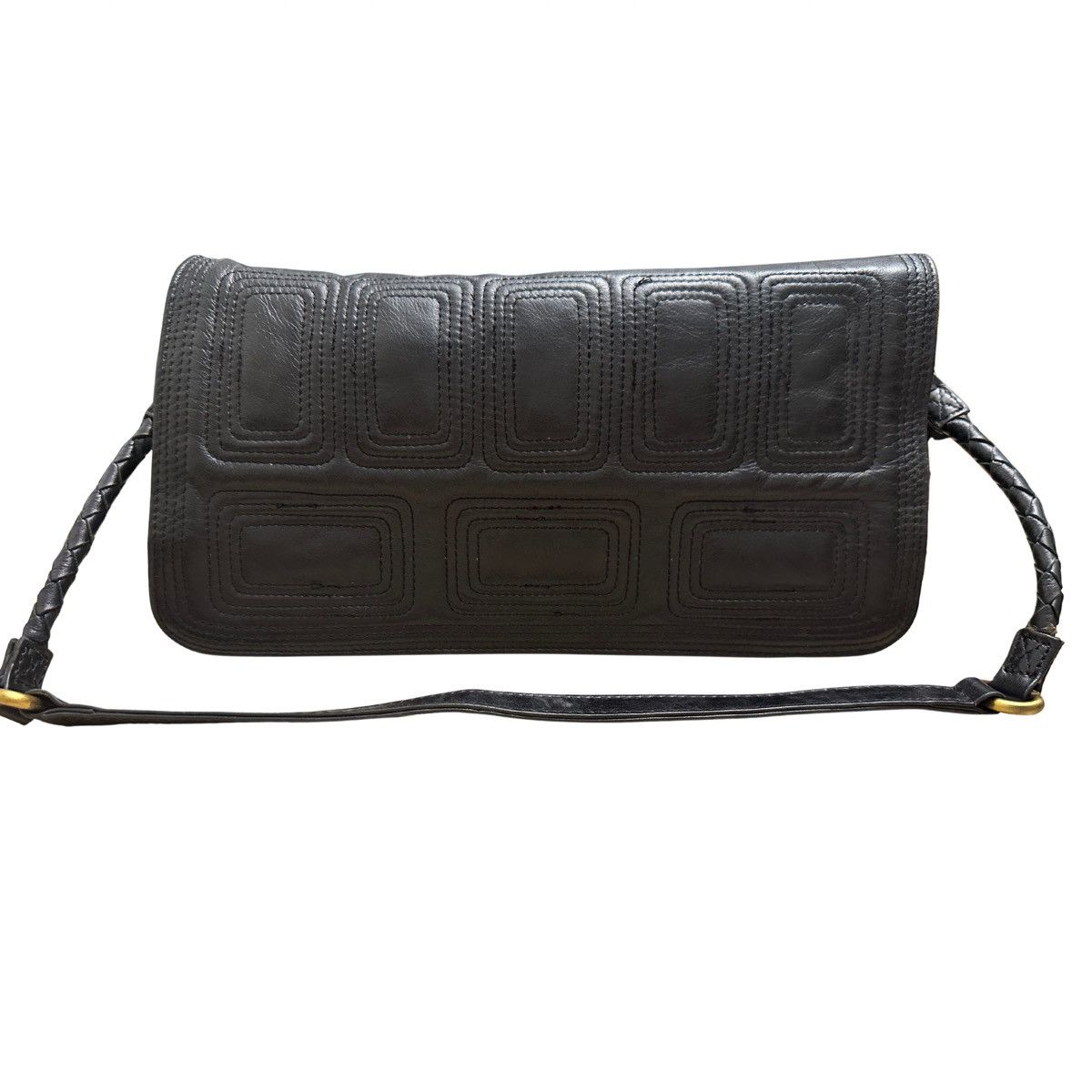 Other Urbancode Black Vintage Leather Clutch Bag Detachable Strap Size ONE SIZE - 7 Thumbnail