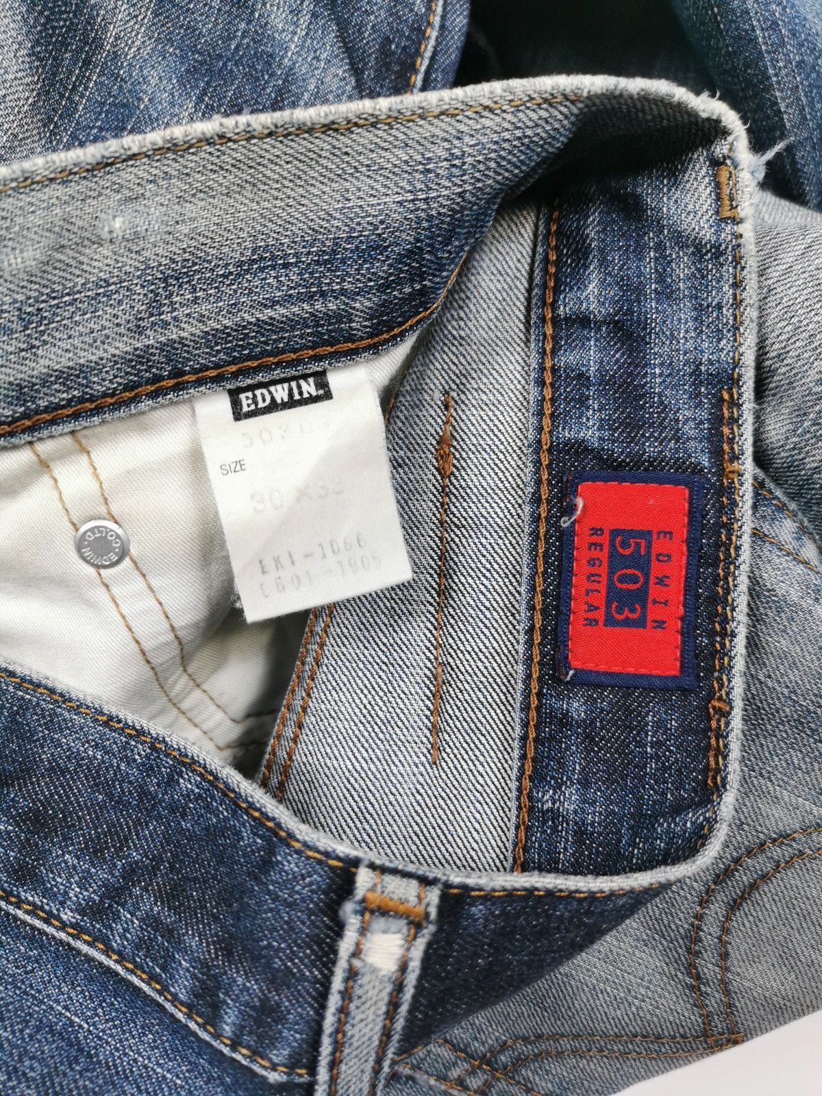 Edwin Skull patches Edwin 503 Distressed Jeans Size US 31 - 11 Thumbnail
