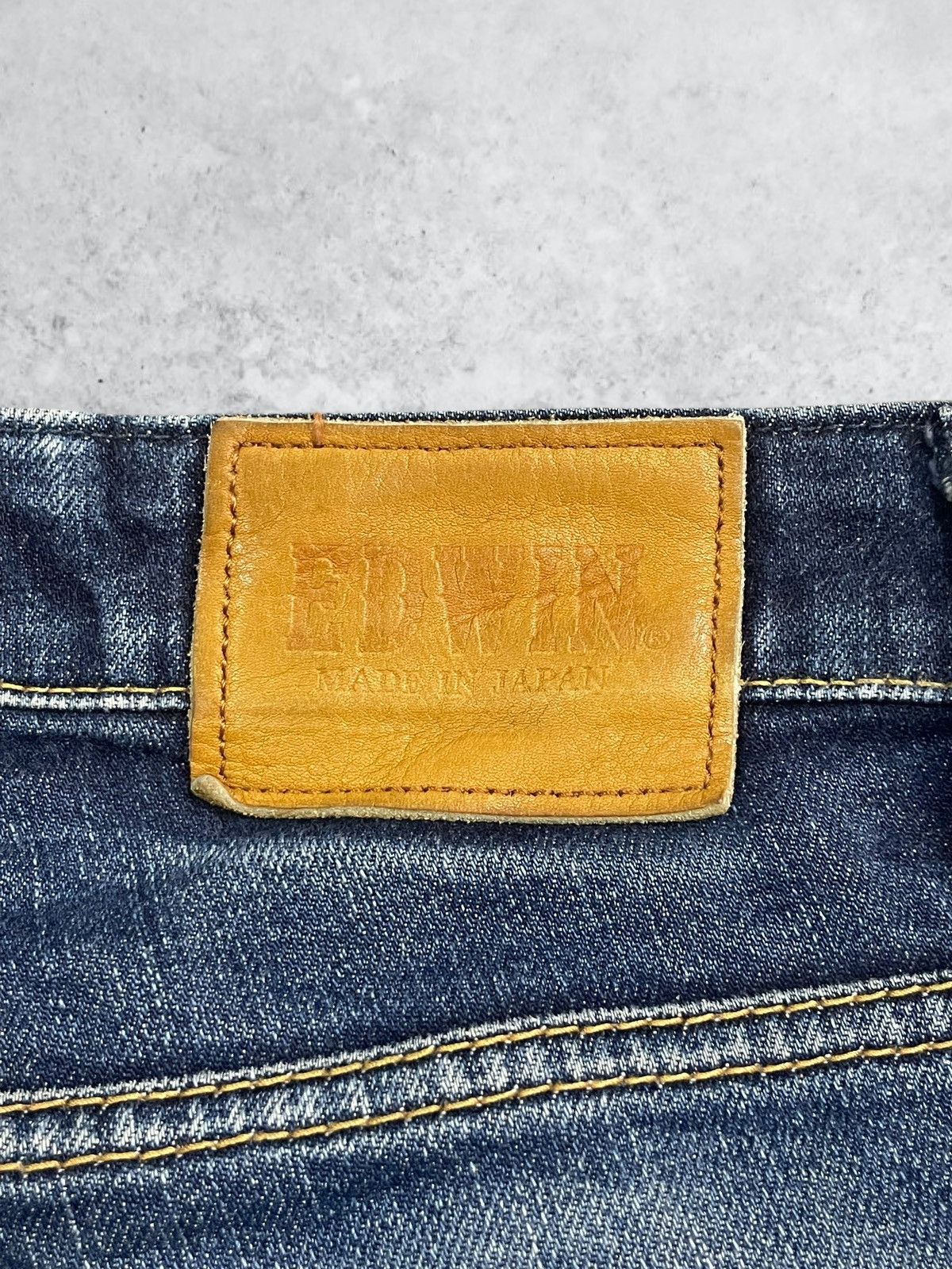 Edwin Vintage Edwin Made in Japan Blue Wash Loose Straight Jeans Size US 30 / EU 46 - 11 Thumbnail