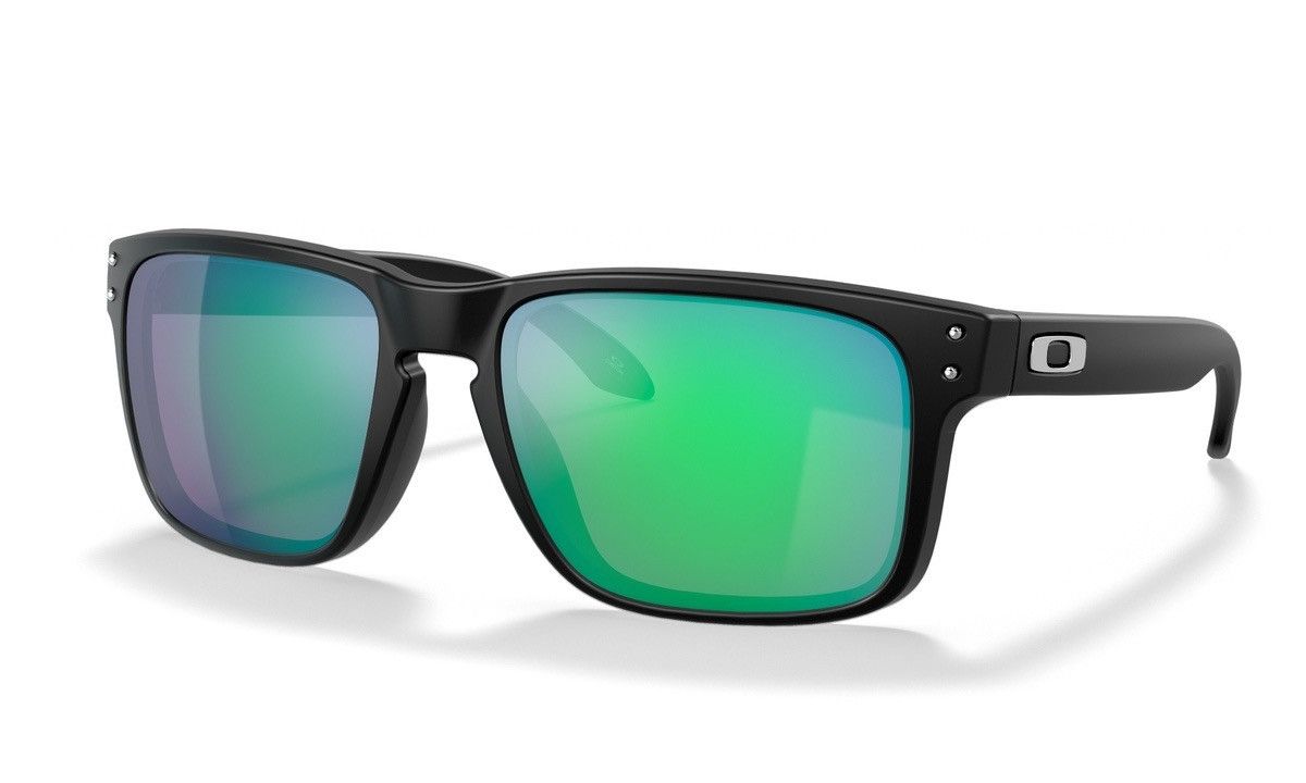 image of Oakley Holbrook Matte Black Sunglasses Prizm Jade Polarized, Men's