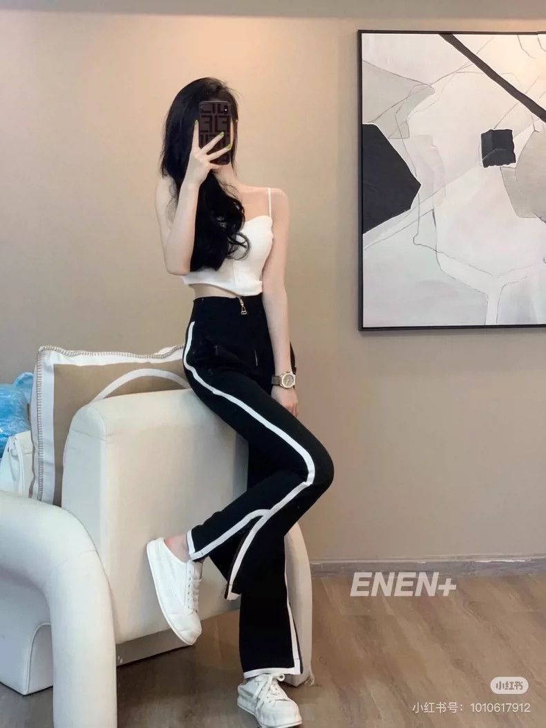 Louis Vuitton LOUIS VUITTON Black White Trim Zip Ski Pants 2504-Nextarrow Size 35" - 9 Thumbnail