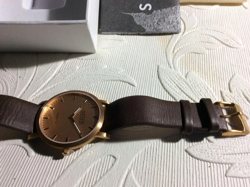 Designer Shore Projects Watch rose gold dial Brown Strap - Unisex Size ONE SIZE - 6 Thumbnail