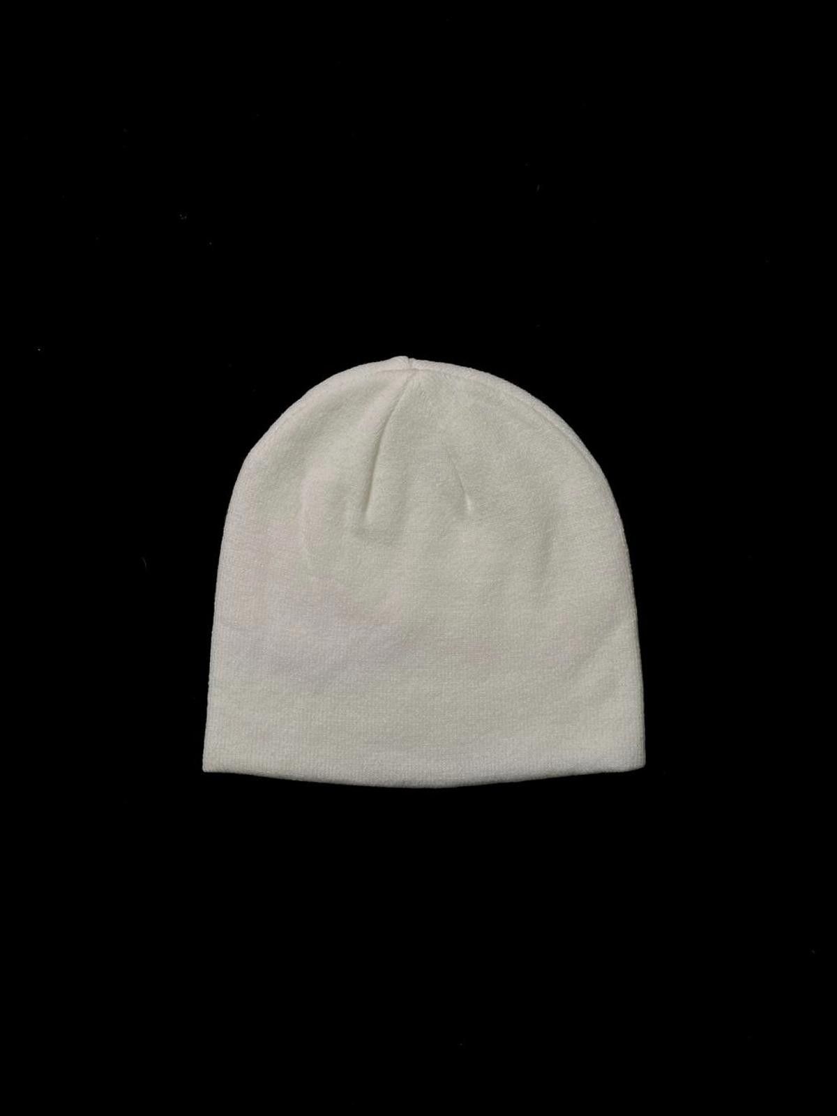Japanese Brand Y2k Rare AS Peace Pattern No Cuff Knit White Beanie Hats OS Size ONE SIZE - 5 Thumbnail
