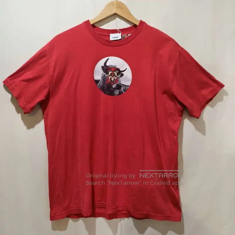 Burberry Burberry Red Cotton Printed Short Sleeve Tee. Size XS / US 0-2 / IT 36-38 - 1 Thumbnail