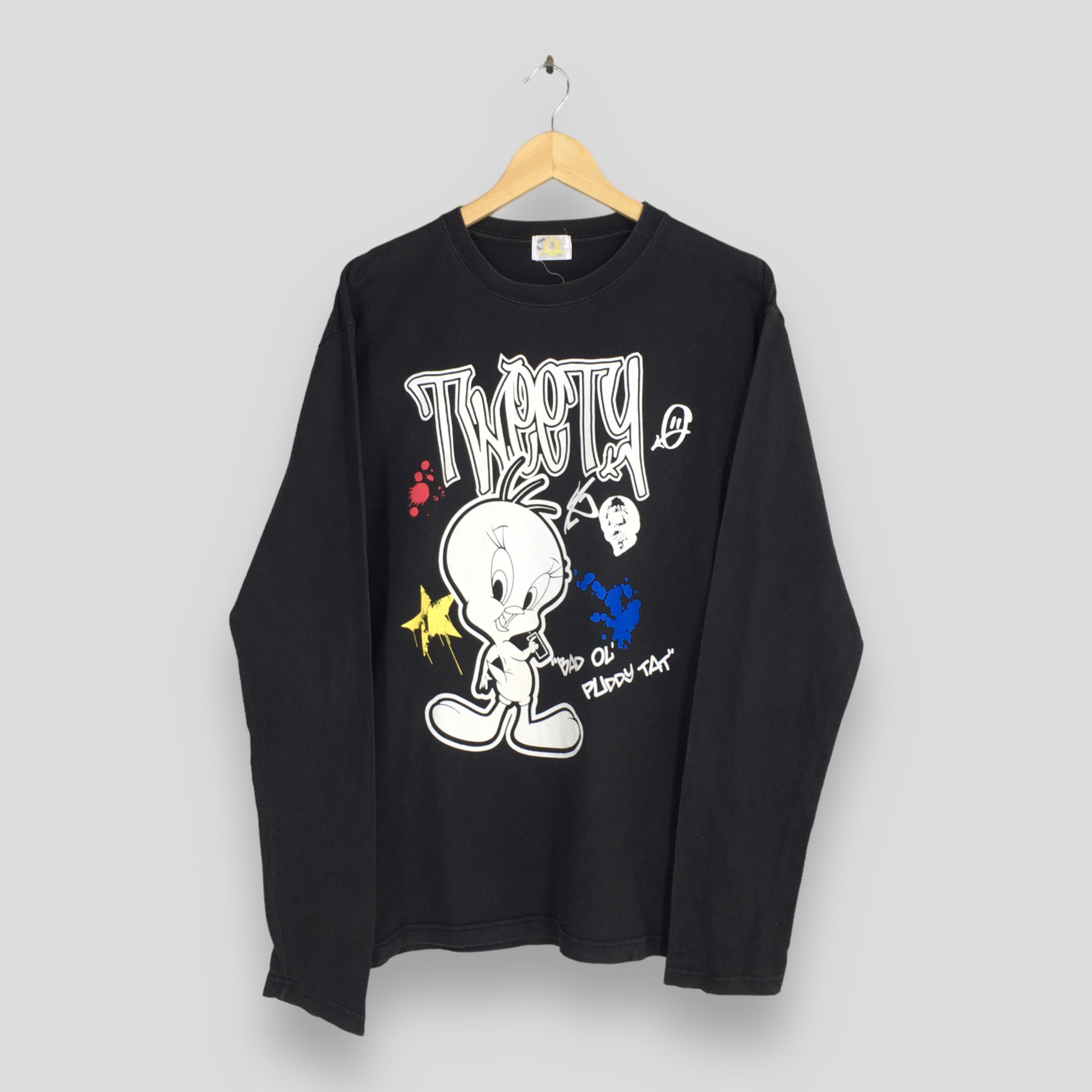 Vintage × Warner Bros Vintage Looney Tunes Tweety Black T shirt Medium Size US M / EU 48-50 / 2 - 1 Thumbnail