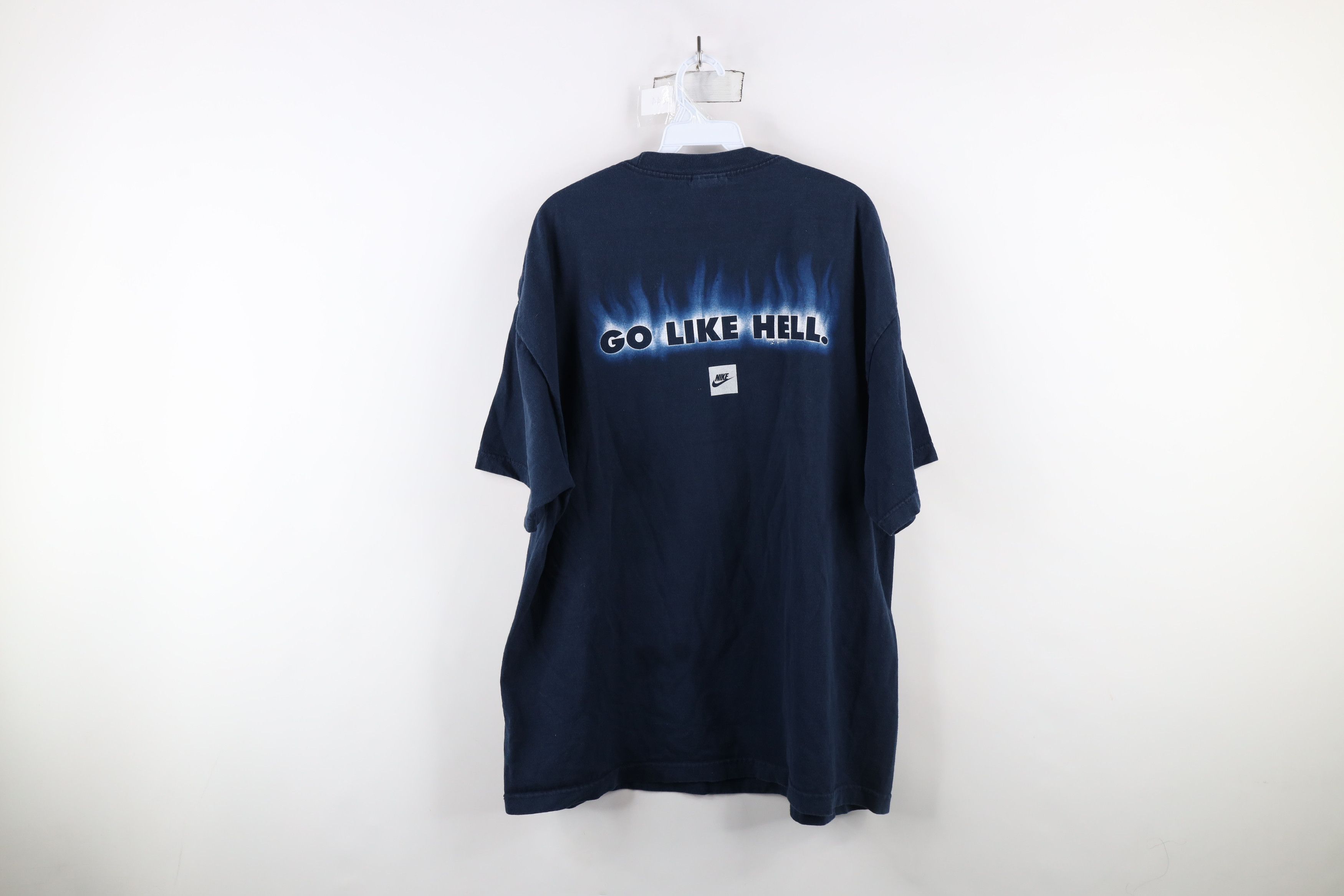 Nike × Vintage Vintage Y2K Nike Center Swoosh Fire Go Like Hell T-Shirt Size US XXL / EU 58 / 5 - 10 Thumbnail