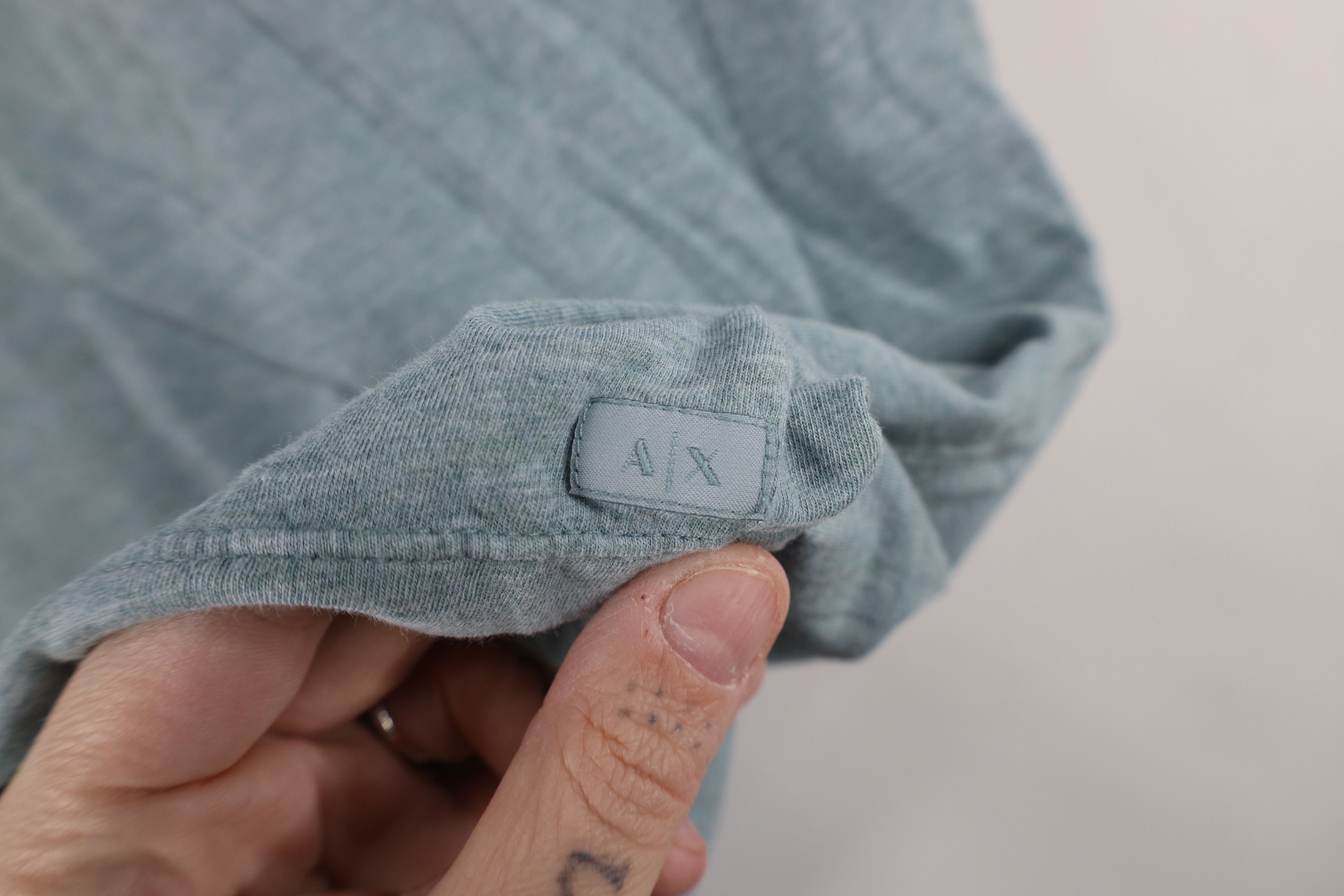 Armani Exchange New Armani Exchange Pima Cotton Jersey Knit T-Shirt Teal Size US M / EU 48-50 / 2 - 4 Thumbnail