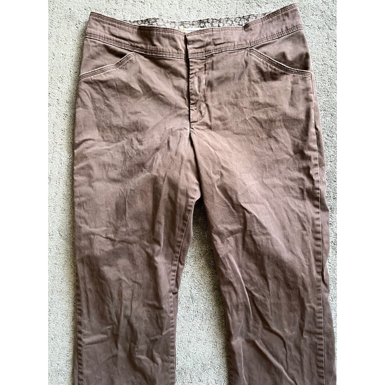 Lee Lee Natural Straight Leg Pants Women's 34x30 Brown Just Below the Waist Actual Size 24" / US 00 / IT 34 - 2 Thumbnail