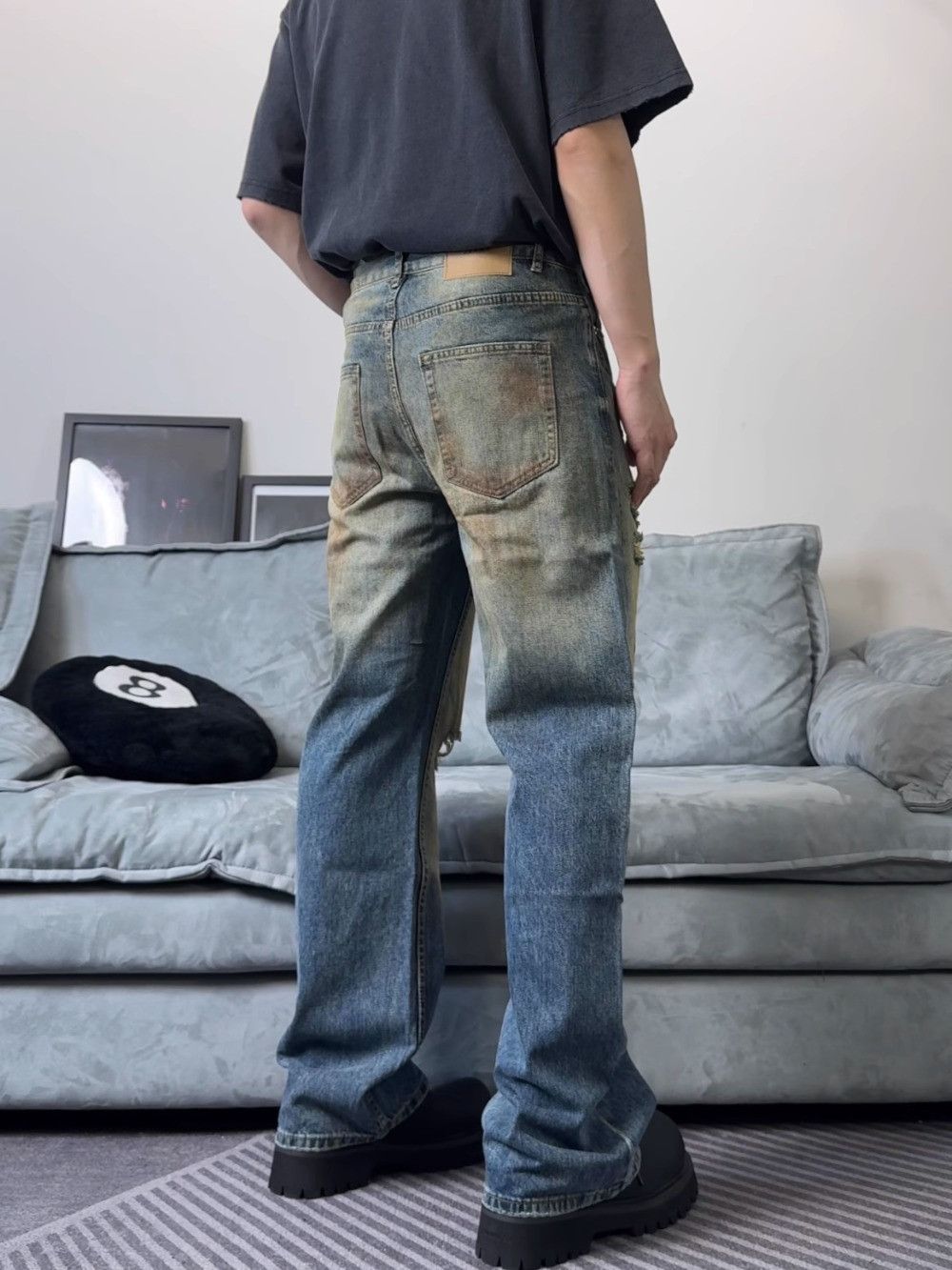 Japanese Brand × Vintage Washed Gradient Jeans Size US 32 / EU 48 - 3 Thumbnail
