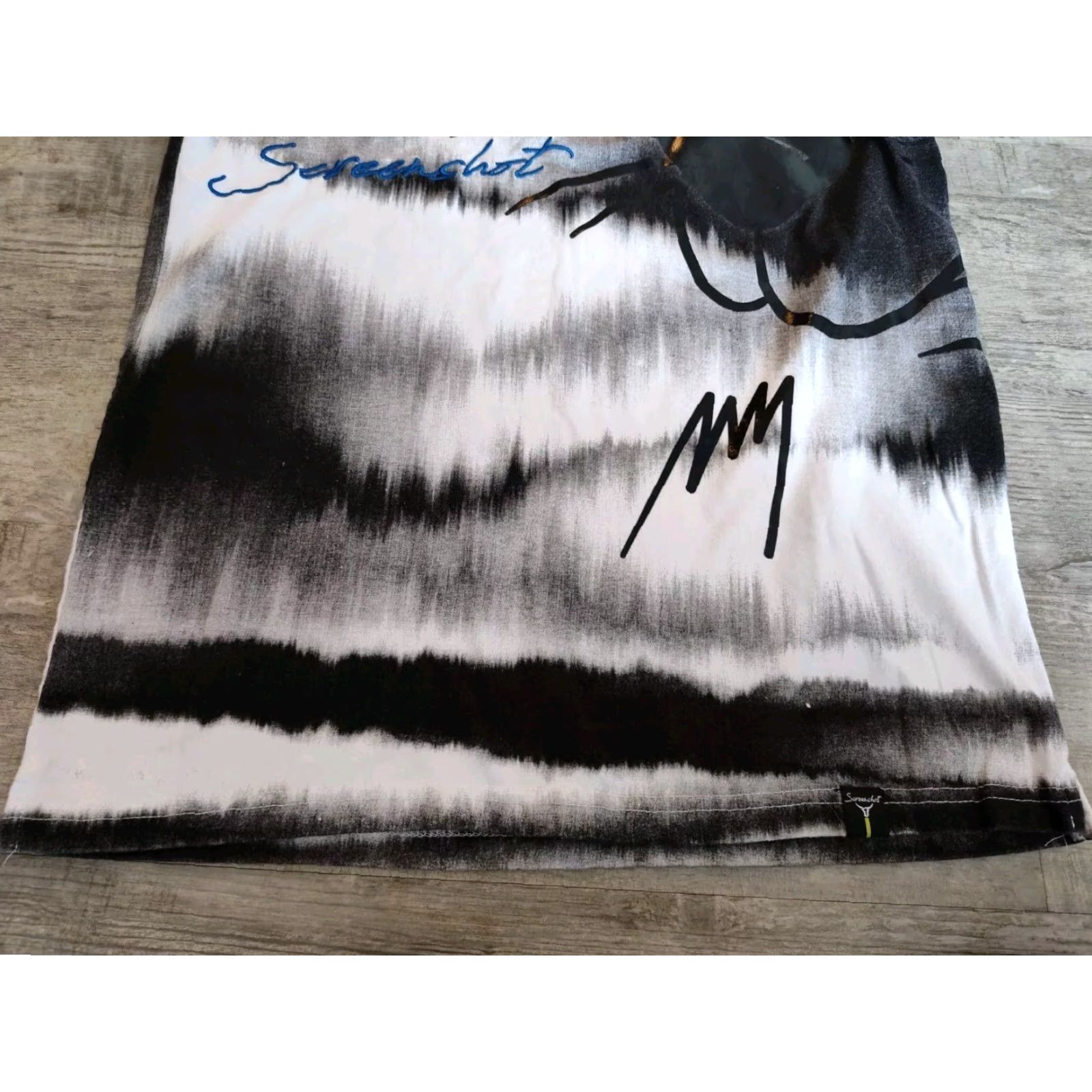 Vintage SCREENSHOT Hip Hop NYC Tee T Shirt Urban Streetwear White Black Tie Dye Cat Face Size US M / EU 48-50 / 2 - 2 Thumbnail