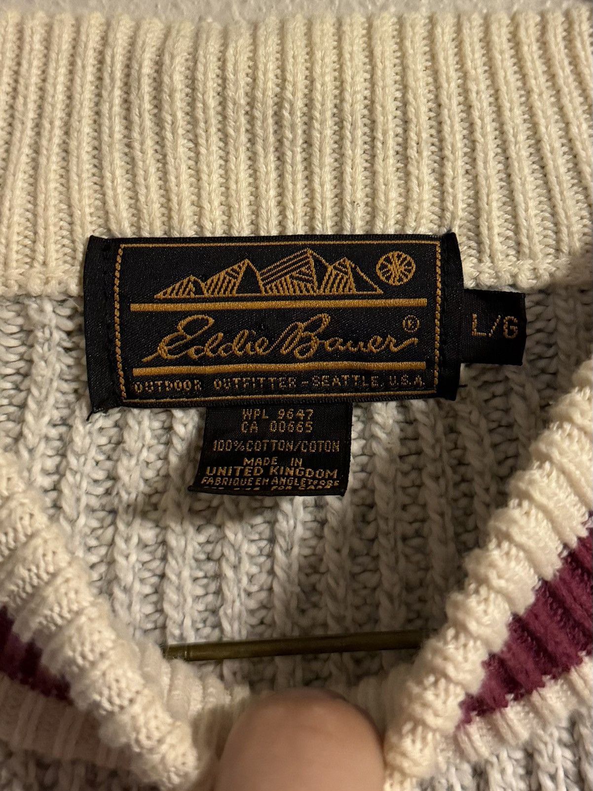 Eddie Bauer vtg 80s 90s made in UK eddie bauer chunky sweater large Size US L / EU 52-54 / 3 - 3 Thumbnail