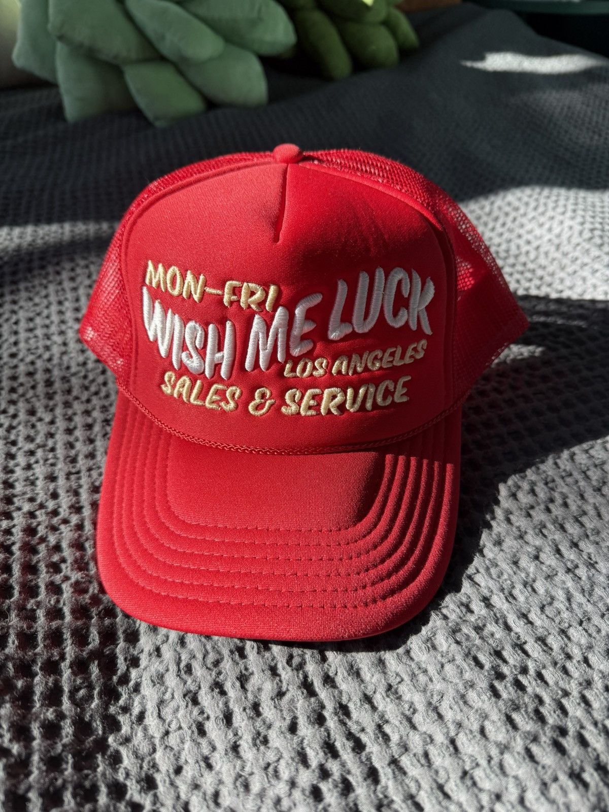 Wish Me Luck WISH ME LUCK Trucker Hat - Red - Sales and Service Size ONE SIZE - 1 Thumbnail