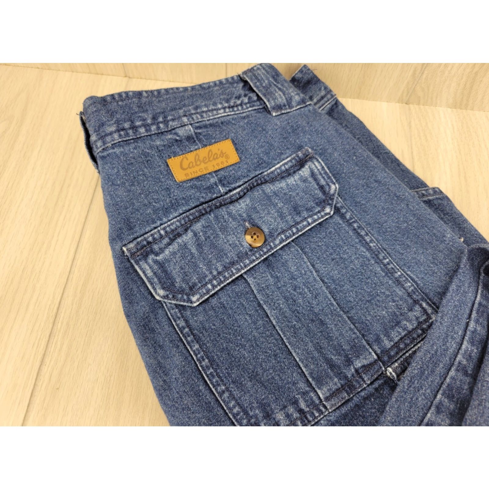 Vintage Cabela's Mens Jeans 7 Pocket Hiker Denim Cotton Size 35 Blue 36x33 Size US 35 - 3 Thumbnail