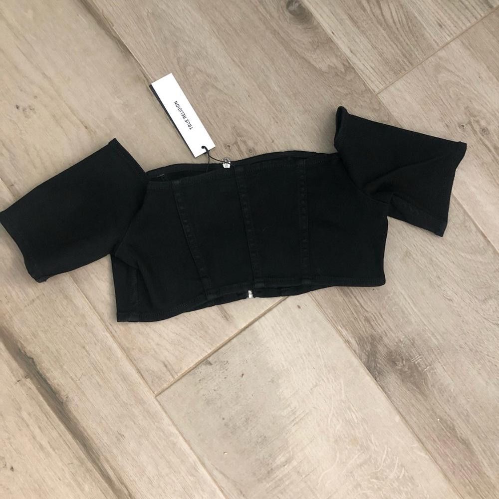True Religion True Religion Black Off Shoulder Zipped Top Size M / US 6-8 / IT 42-44 - 2 Thumbnail