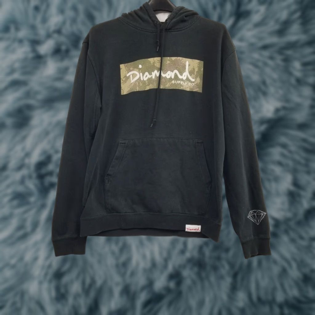 Vintage VINTAGE Diamond Supply Co Camo Box Logo Black Hoodie Mens Size M Size US M / EU 48-50 / 2 - 1 Thumbnail