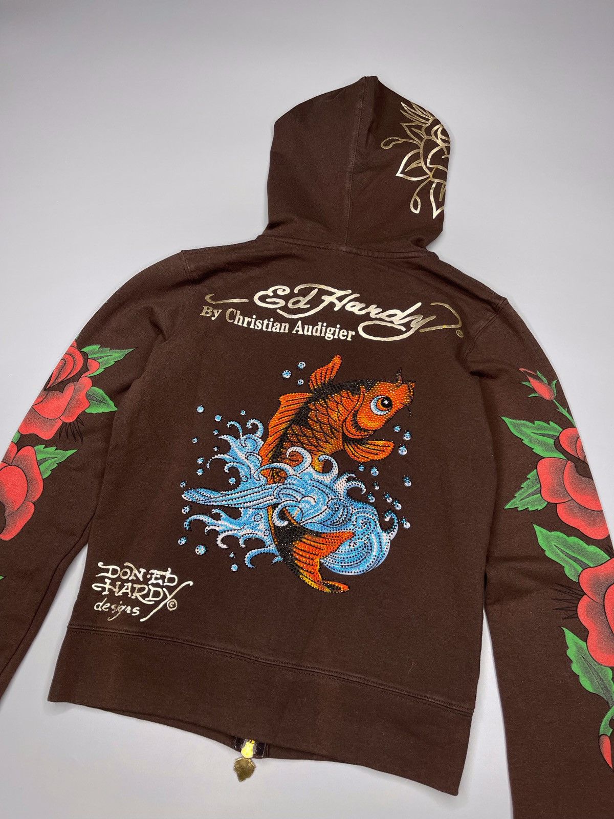 Ed Hardy × Vintage Vintage Y2k Ed hardy Bu Christian Audigier Zip Up Hoodie Size L / US 10 / IT 46 - 7 Thumbnail