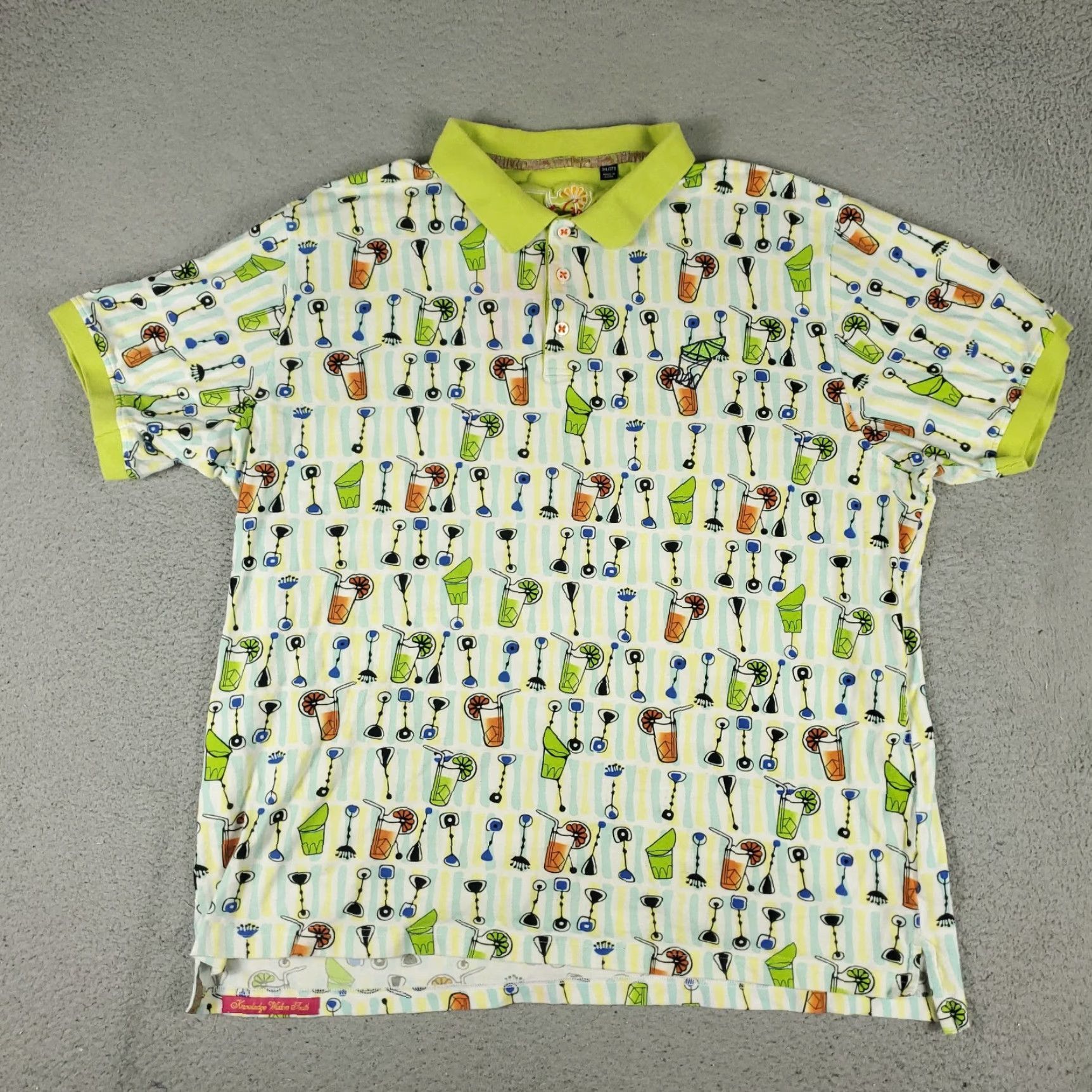 Robert Graham Robert Graham Polo Shirt Mens 3XL Green Geometric Print Short Sleeve Casual Activewear Size US XXL / EU 58 / 5 - 2 Thumbnail
