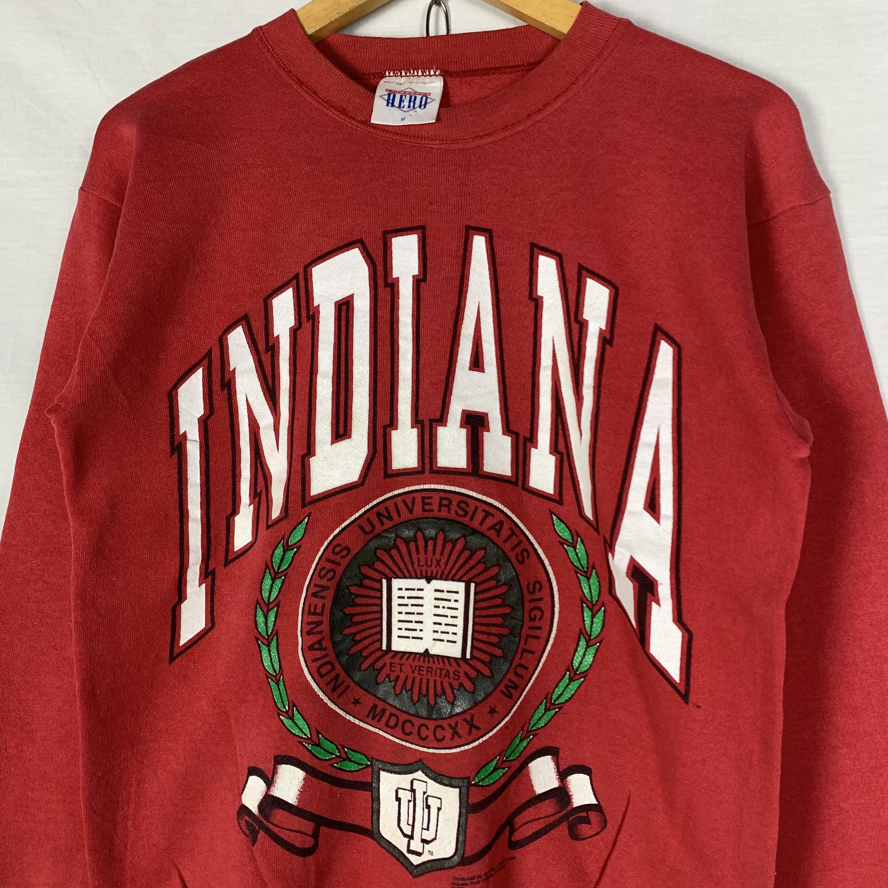 Vintage Vintage 90s Indiana University Sweatshirt Crewneck Size US M / EU 48-50 / 2 - 2 Thumbnail