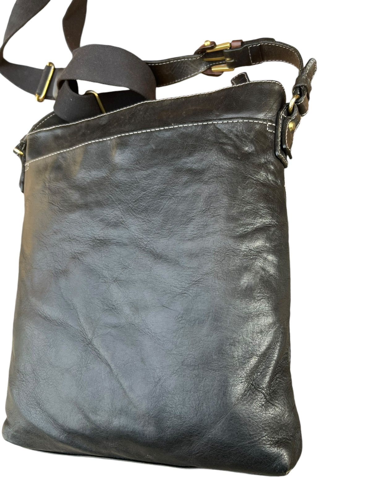 Leather Indeed Per Tutti Japan Black Patina Leather Bag Sling Size ONE SIZE - 10 Thumbnail