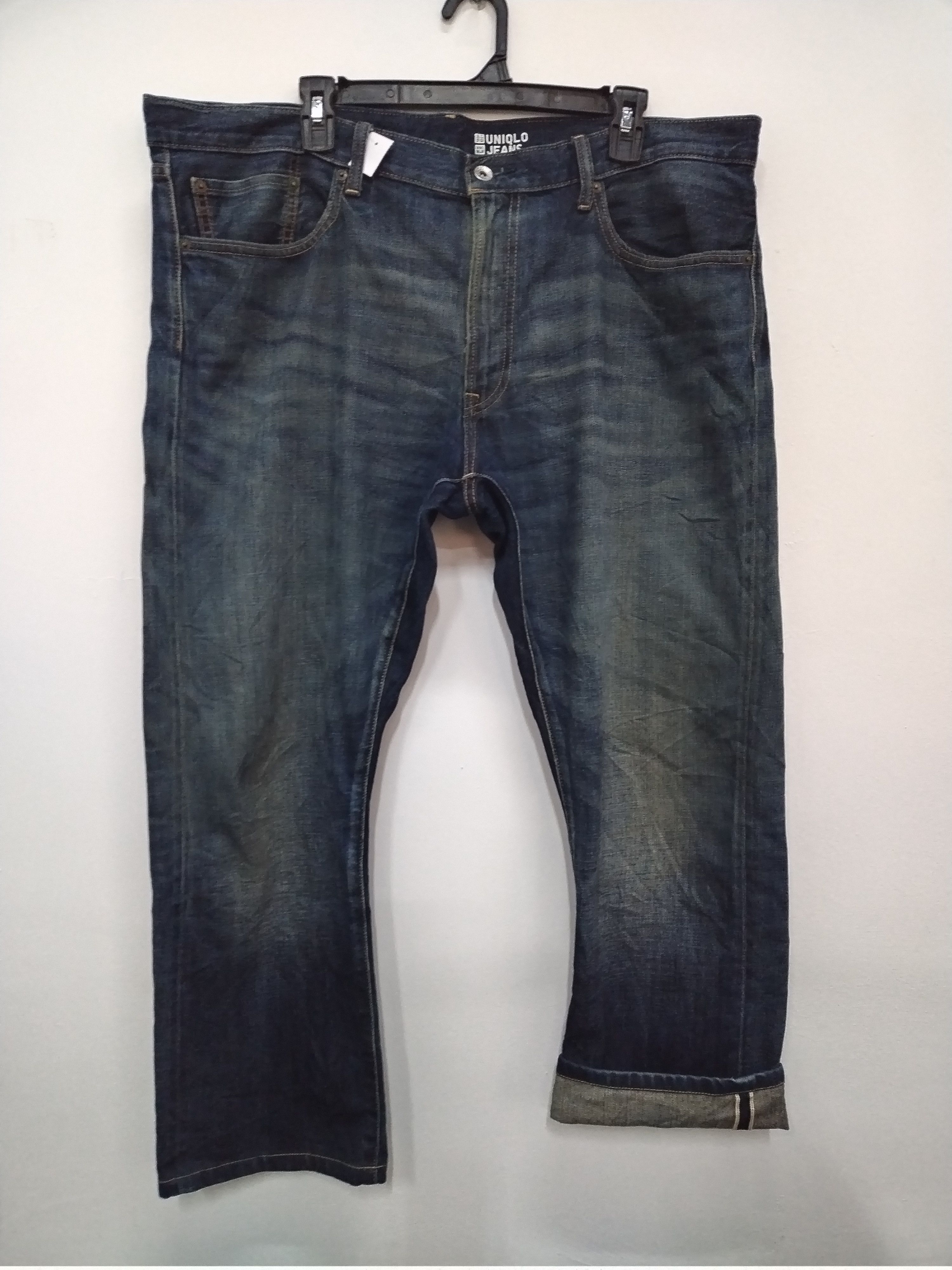 Japanese Brand × Jun Takahashi × Uniqlo Big Size SELVEDGE Uniqlo Nice Faded Patina Regular Fit Jeans Size US 40 / EU 56 - 1 Thumbnail
