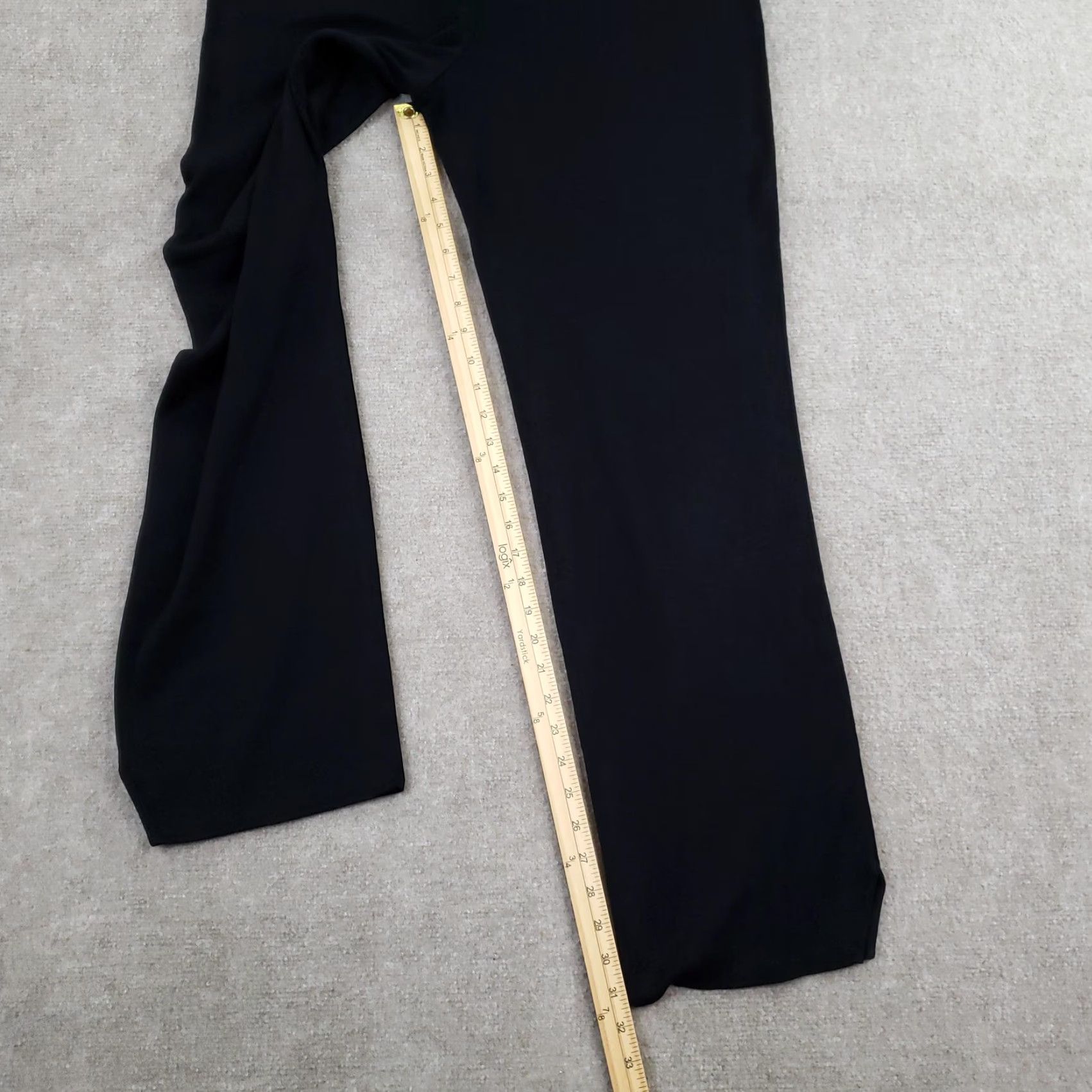 Vintage Misook Pants Womens OX Black Knit Pull On Straight Leg Dress Trousers Stretch Size 40" / US 18 - 2 Thumbnail