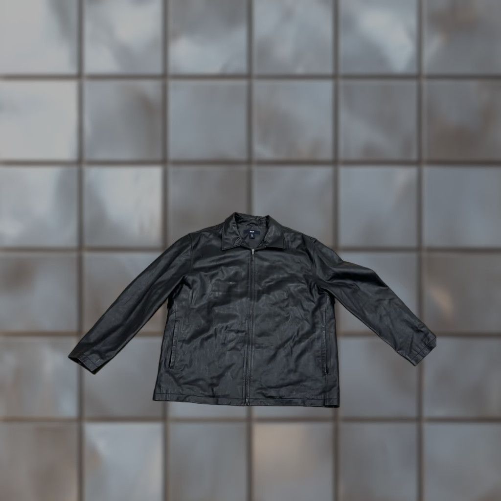 Gap VINTAGE GAP JACKET Men 2XL Leather Moto Full Zip Quilt Lined Bomber 90s Y2K Black Zip Size US XXL / EU 58 / 5 - 1 Thumbnail
