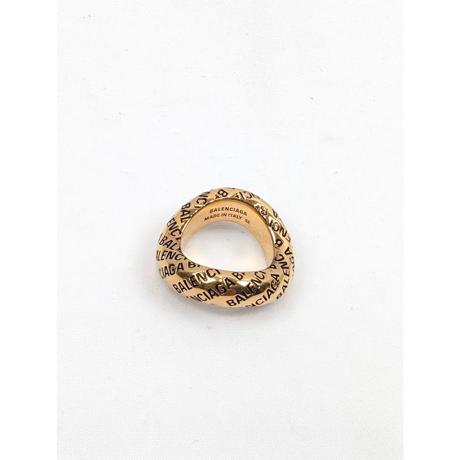 Balenciaga o1rshd1 Size: 52 / DUP / Brass Logo Ring in Antique Gold Size ONE SIZE - 2 Thumbnail