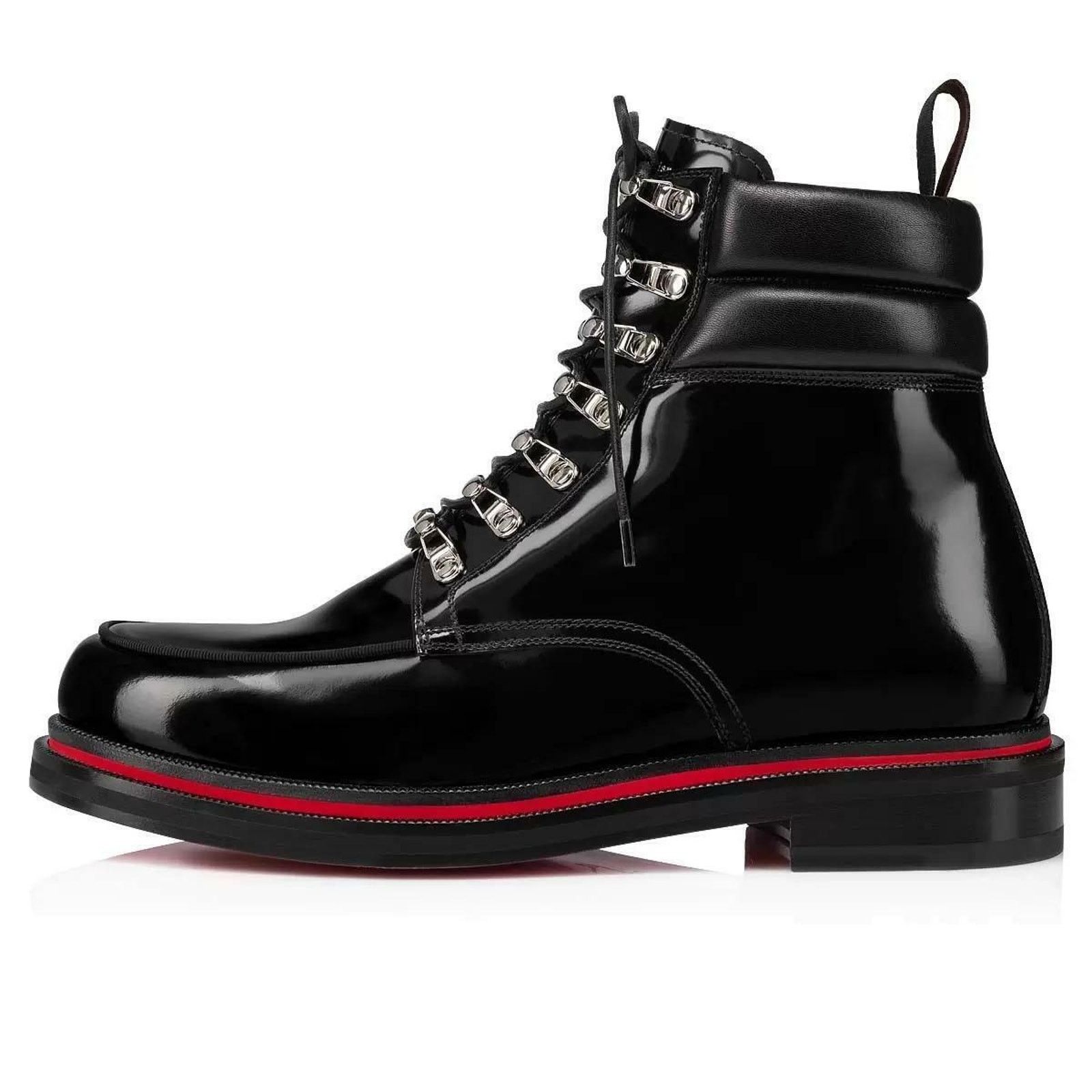 Christian Louboutin Christian Louboutin Mens Leather Combat Lace Up Boot 45 12 Size US 12 / EU 45 - 3 Thumbnail