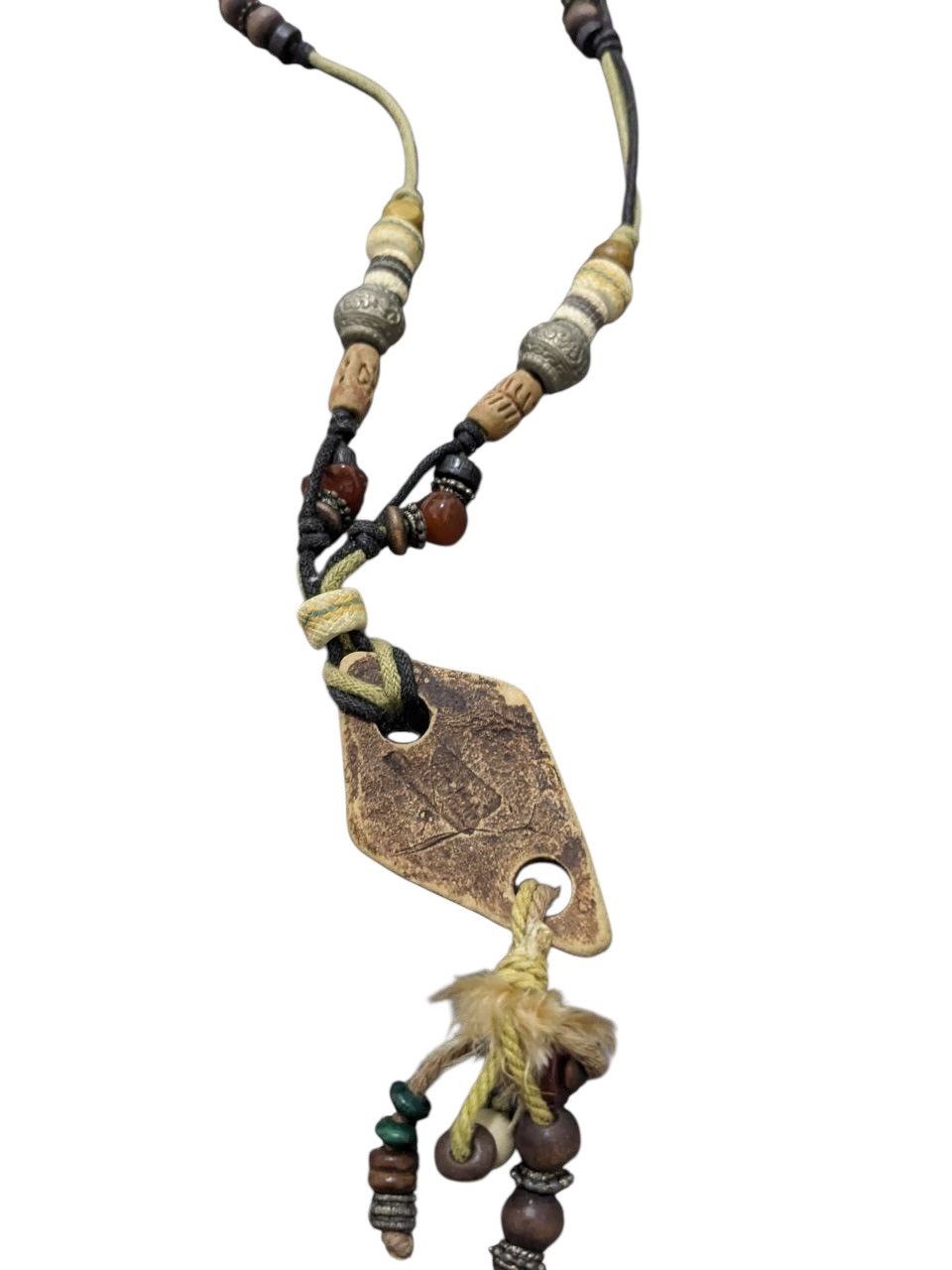 Native TRIBAL DOLPHIN BOHO STYLE CORD NECKLACE WITH CARVED PENDANT Size ONE SIZE - 4 Thumbnail