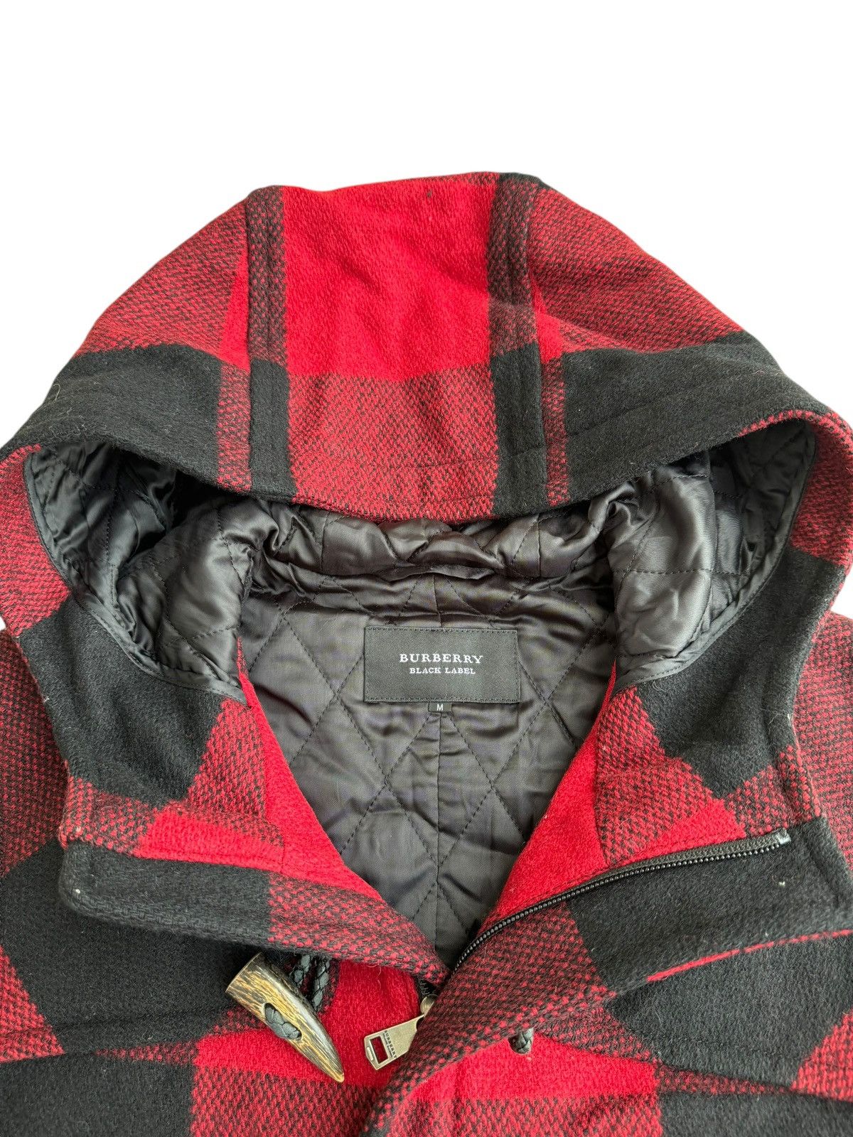 Burberry ⚡️⚡️Burberry Black Label Duffle Coat Red Plaid Jacket Size M / US 6-8 / IT 42-44 - 6 Thumbnail