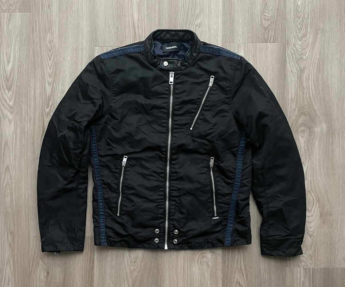 image of Avant Garde x Diesel Biker Nylon Jacket in Black, Men's (Size Large)