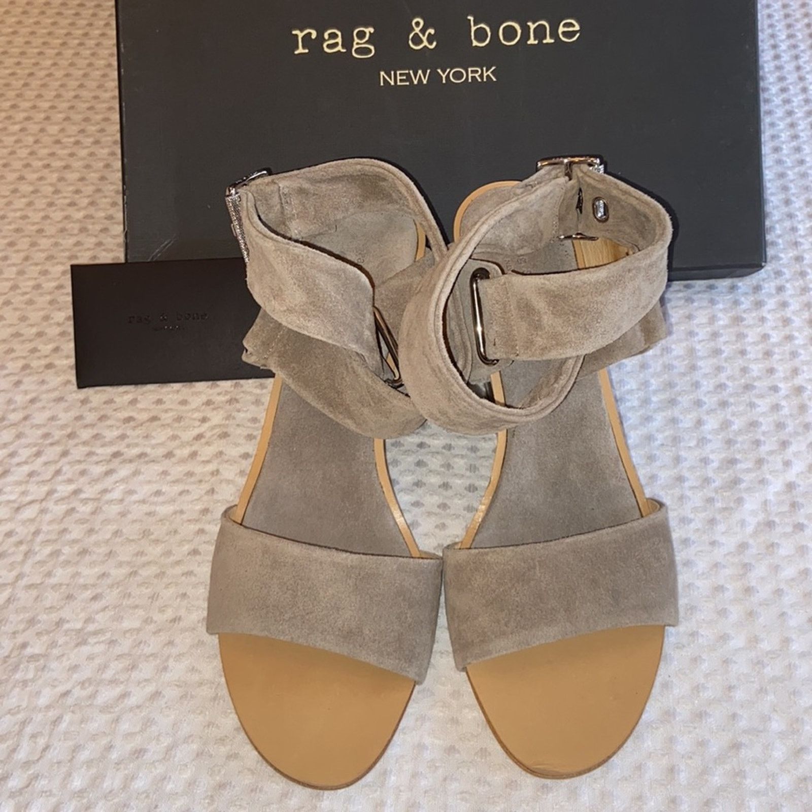 Rag & Bone NEW! rag & bone DAMIAN Wedge 39.5 Gray Leather Heels Sandal Size US 8.5 / IT 38.5 - 5 Thumbnail