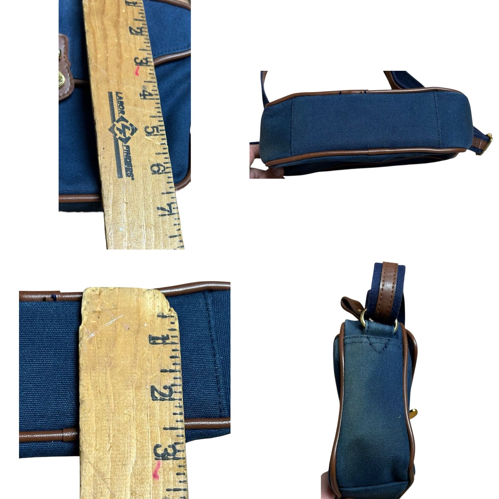 Etienne Aigner Etienne Aigner Vintage Navy Blue Canvas Crossbody Purse Shoulder Bag Women’s Women’s Crossbody Bag Navy Blue Canvas Size ONE SIZE - 8 Thumbnail