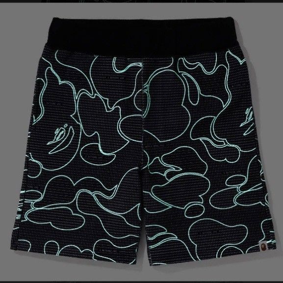 Bape 💫Glow in the dark💫 BAPE Text Code Camo Sweat Shorts ★size M Size US 32 / EU 48 - 3 Thumbnail