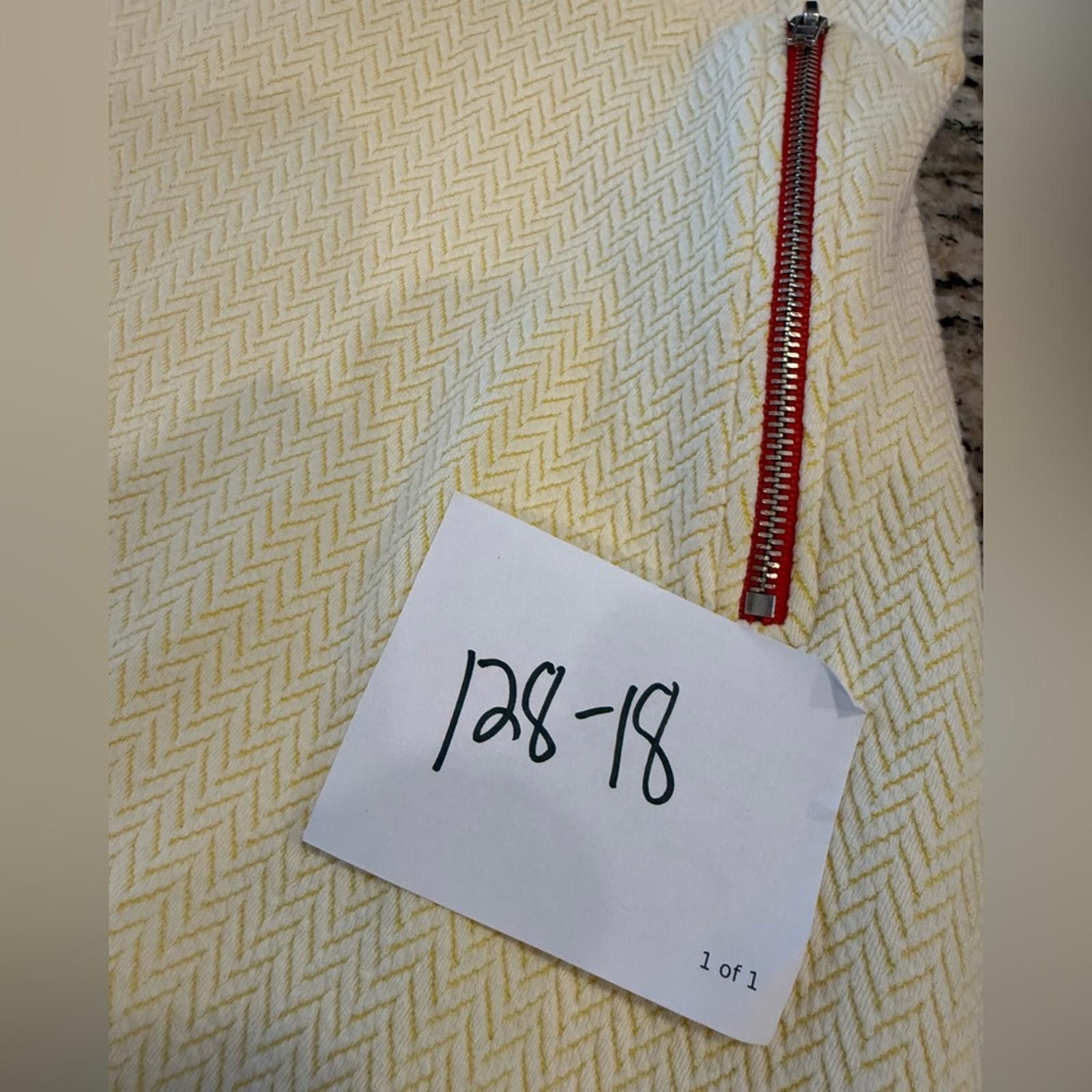 Other Yellow knit herringbone mini skirt red zippers SZ XS. Size 26" / US 2 / IT 38 - 5 Thumbnail