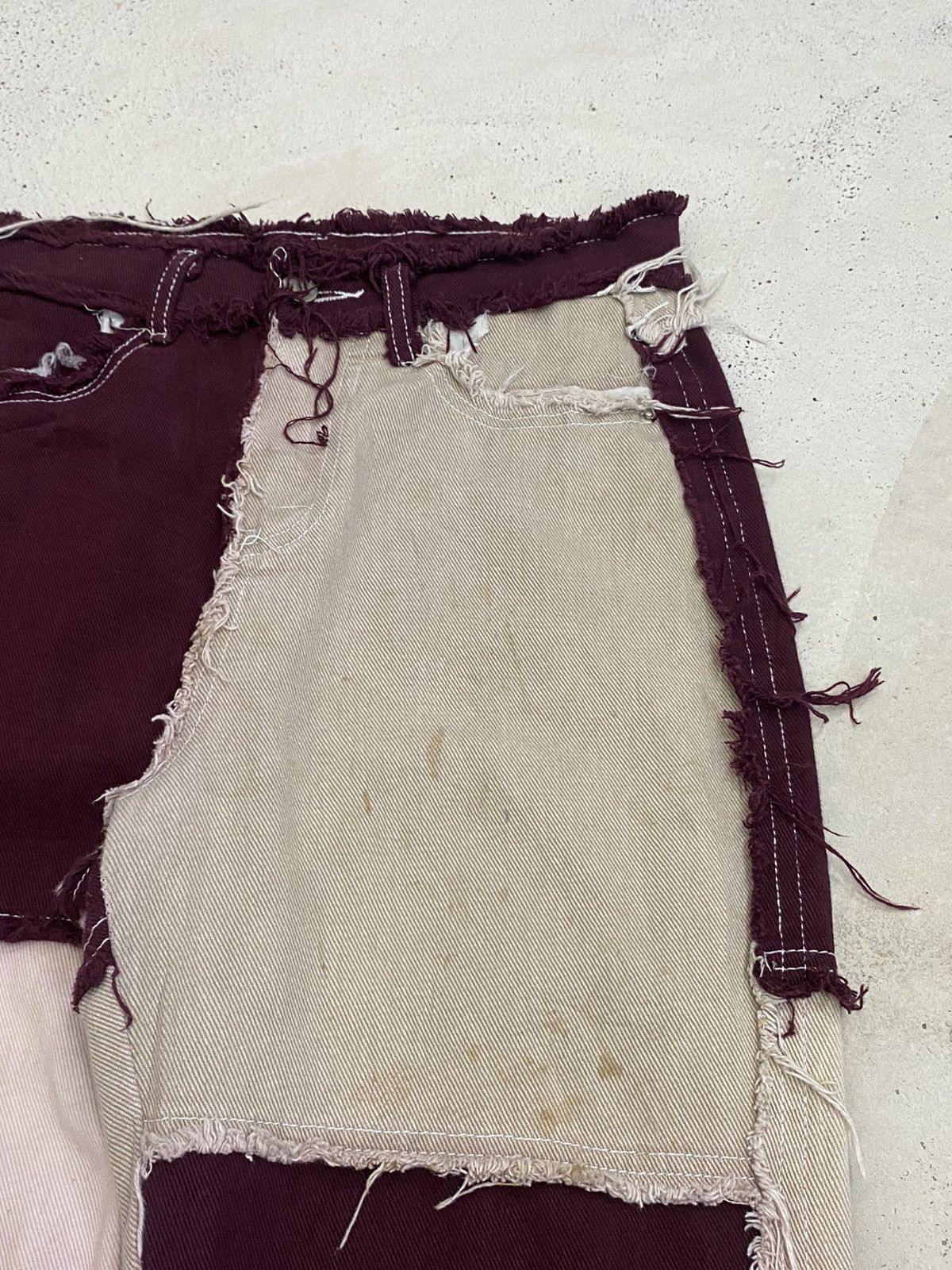 If Six Was Nine × Japanese Brand × Le Grande Bleu (L.G.B.) Distressed Haggy Patchwork Japan Jean Dirty Unisex Size US 26 / EU 42 - 5 Thumbnail