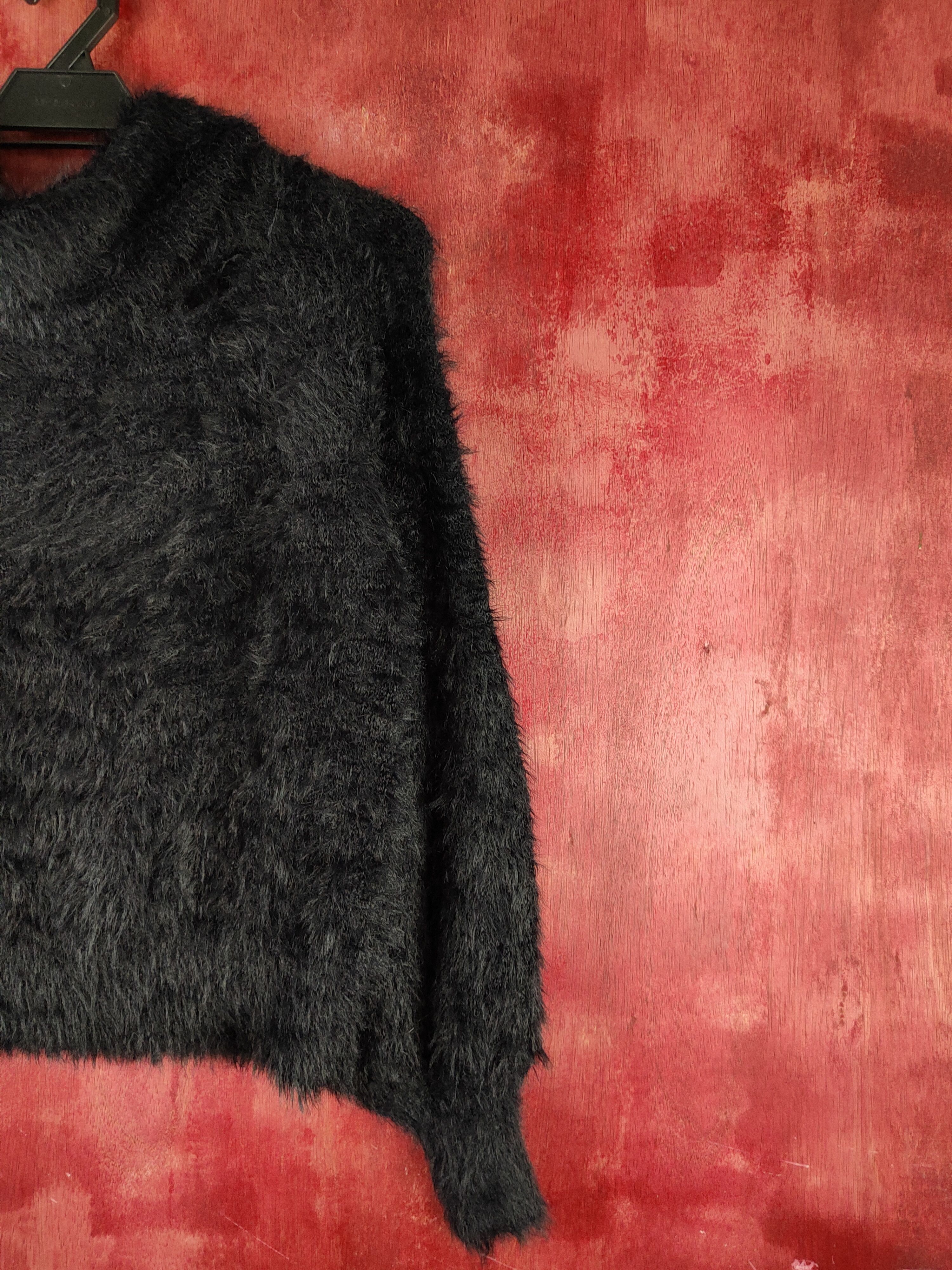 Aran Isles Knitwear Browny Black Shag Shaggy Fur Mohair Knitwear #S1972 Size S / US 4 / IT 40 - 10 Thumbnail