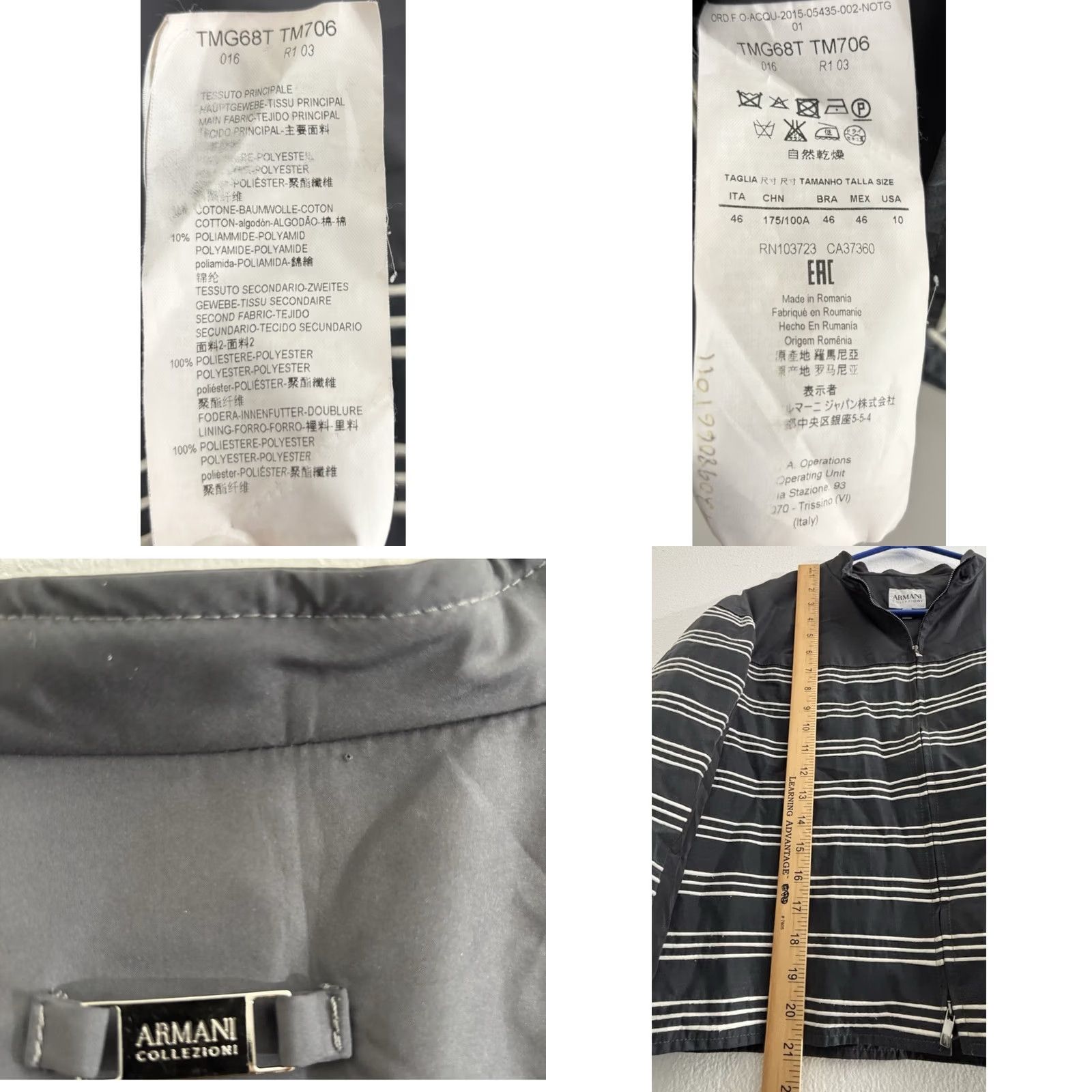 Armani Armani Collezioni Blazer Black Striped Long Sleeve Regular Size 10 Womens Size L / US 10 / IT 46 - 8 Thumbnail