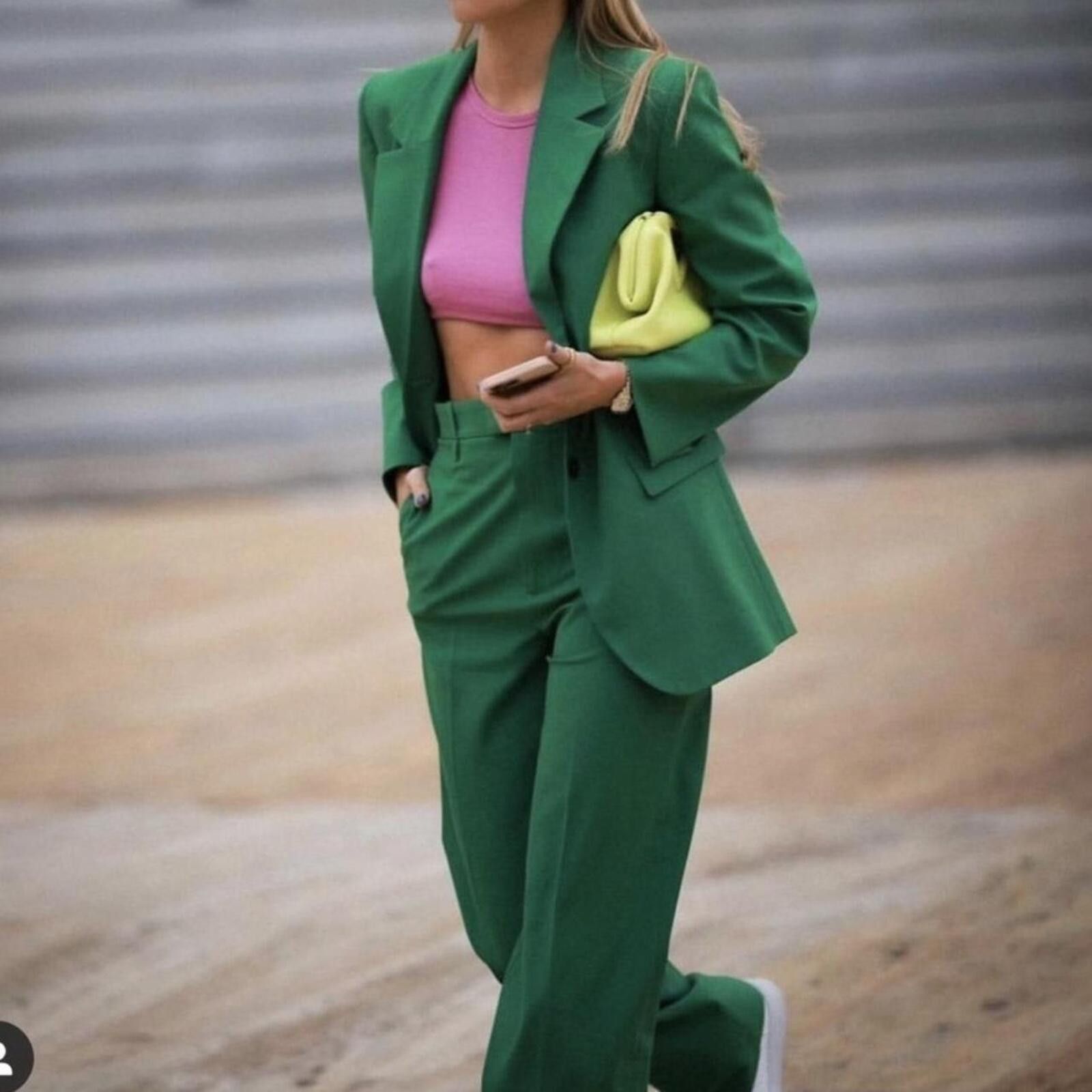 Zara Zara trendy green suit trousers pants Size 36" / US 14 / IT 50 - 1 Thumbnail