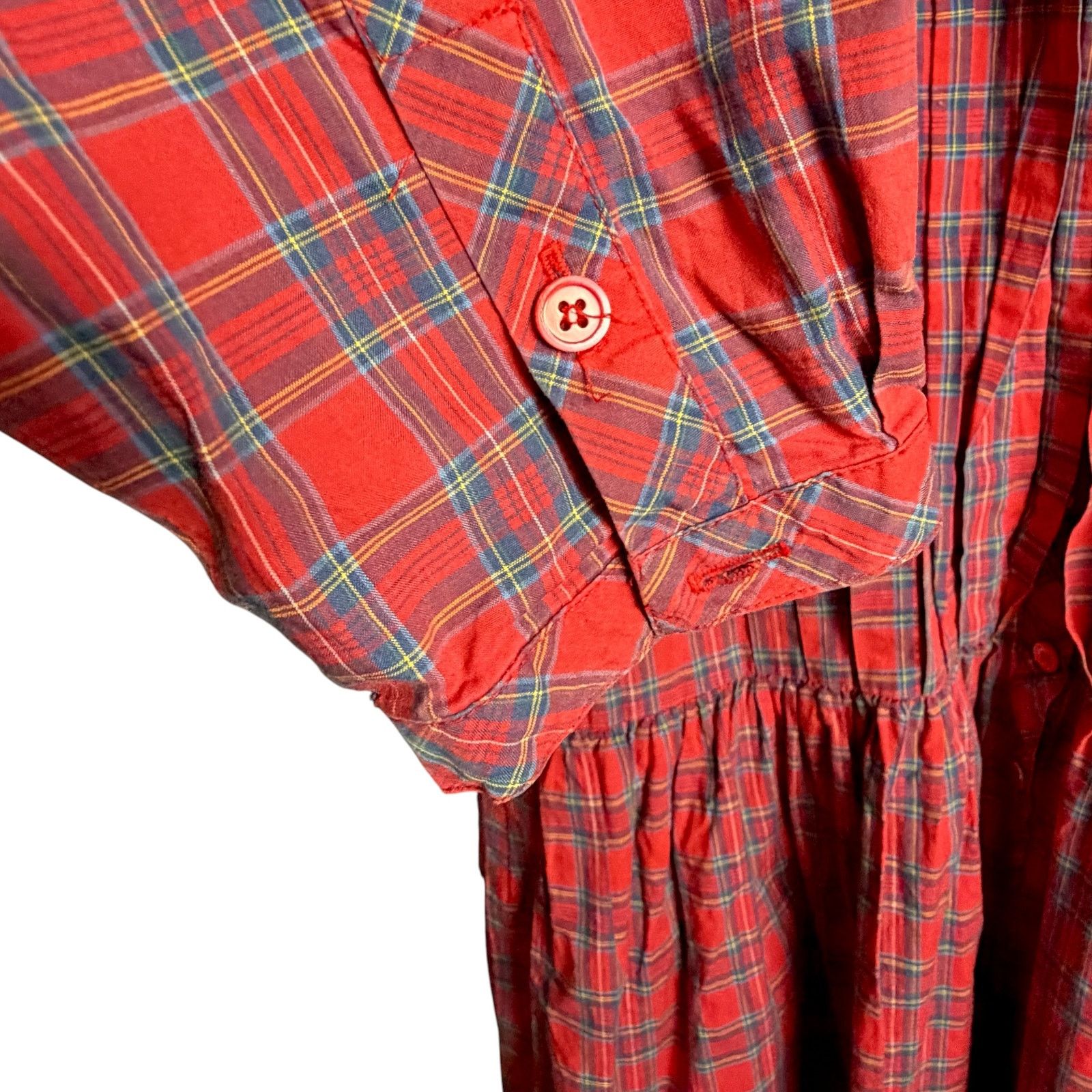 Allen Solly Vintage Allen Solly Dress Sz 12 Red Plaid Pleated Cottage Size XL / US 12-14 / IT 48-50 - 6 Thumbnail