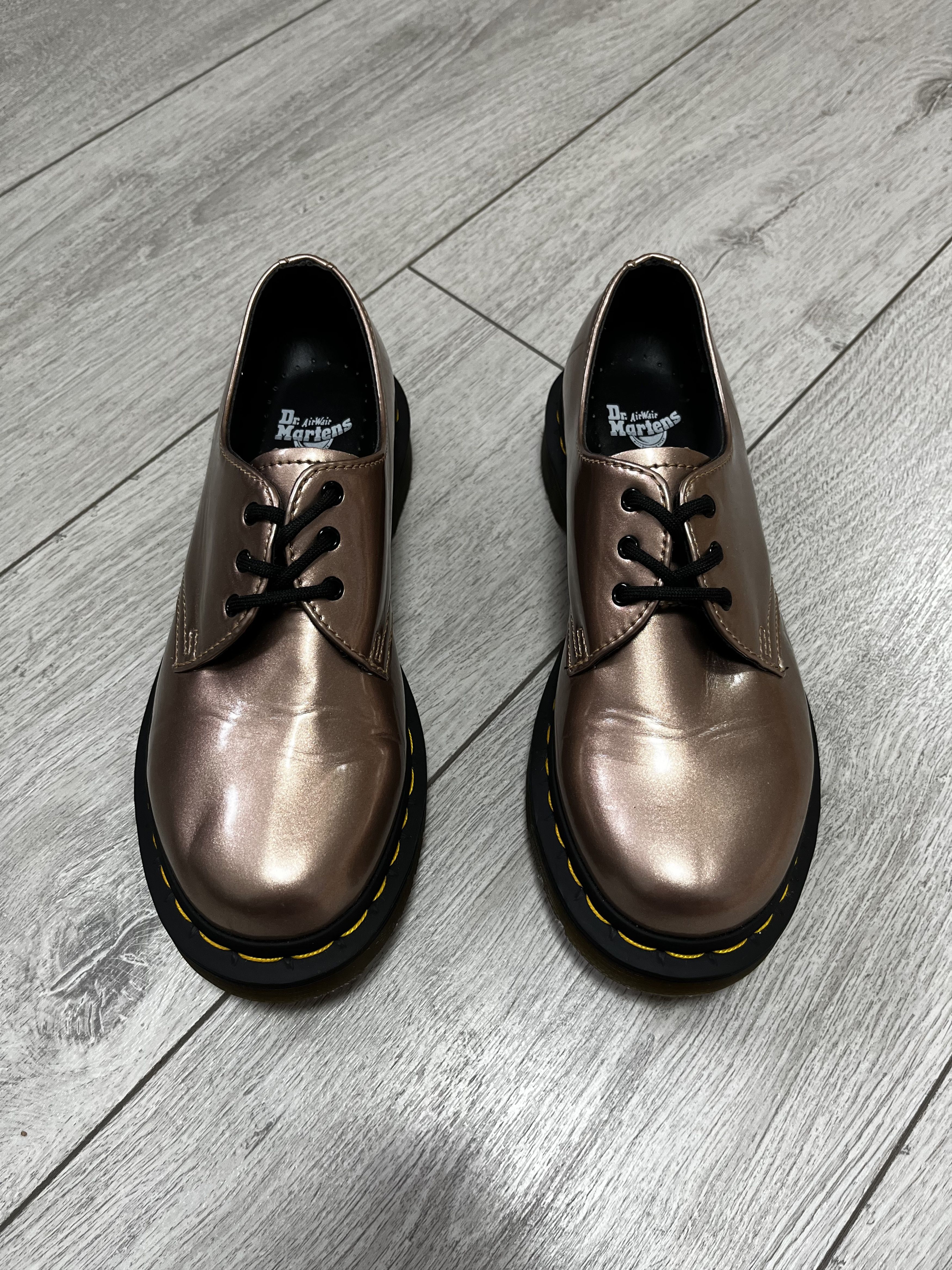 Dr. Martens ♥️ Dr. Martens Vegan 1461 Rose Gold Chrome Metallic Paint Size US 7 / IT 37 - 7 Thumbnail