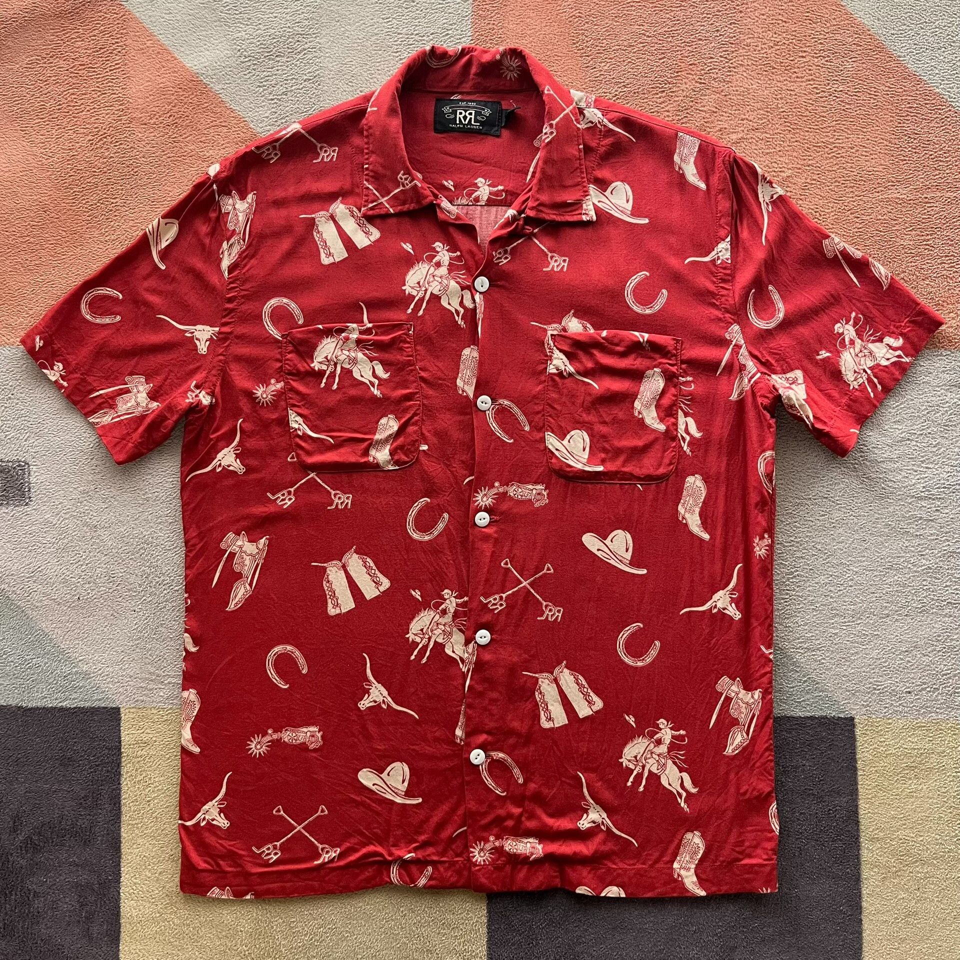 RRL Ralph Lauren RRL Ralph Lauren Double RL Short Sleeve Shirt Size US S / EU 44-46 / 1 - 1 Thumbnail