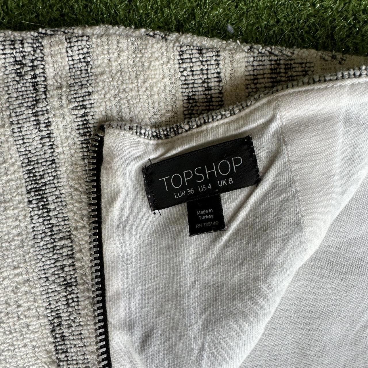 Topshop Topshop Women's Grey and White Skirt Size 27" / US 4 / IT 40 - 3 Thumbnail