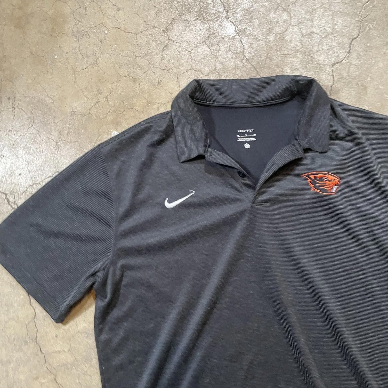 Nike Oregon State Beavers Mens Medium Black Nike Polo Dri-Fit Size ONE SIZE - 2 Thumbnail